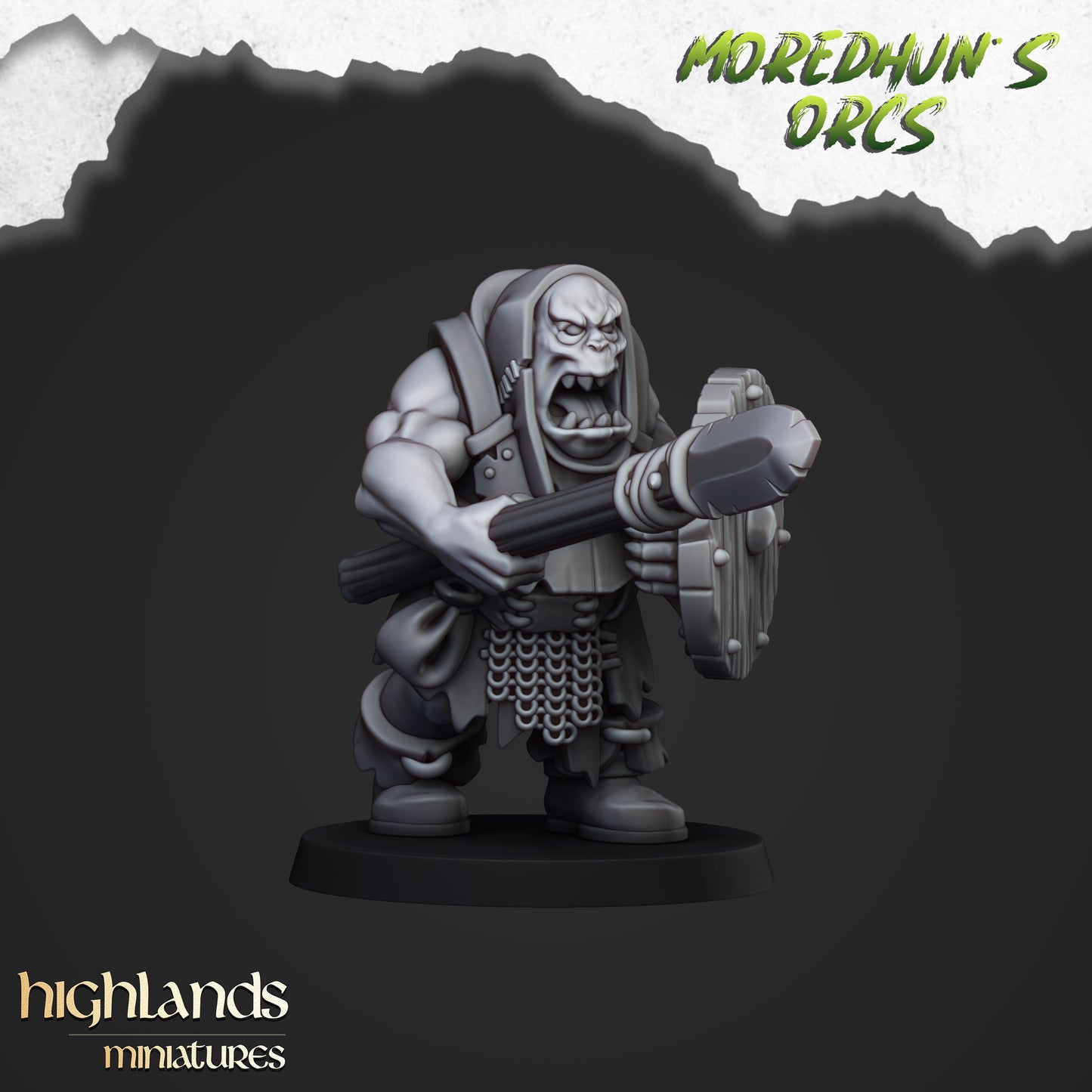 Miniatura Guerreros Orcos con Lanzas Orcos y Goblins resina 28mm sin pintar - Drakholm