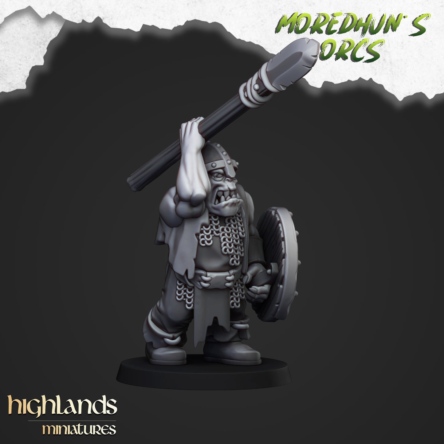Miniatura Guerreros Orcos con Lanzas Orcos y Goblins resina 28mm sin pintar - Drakholm