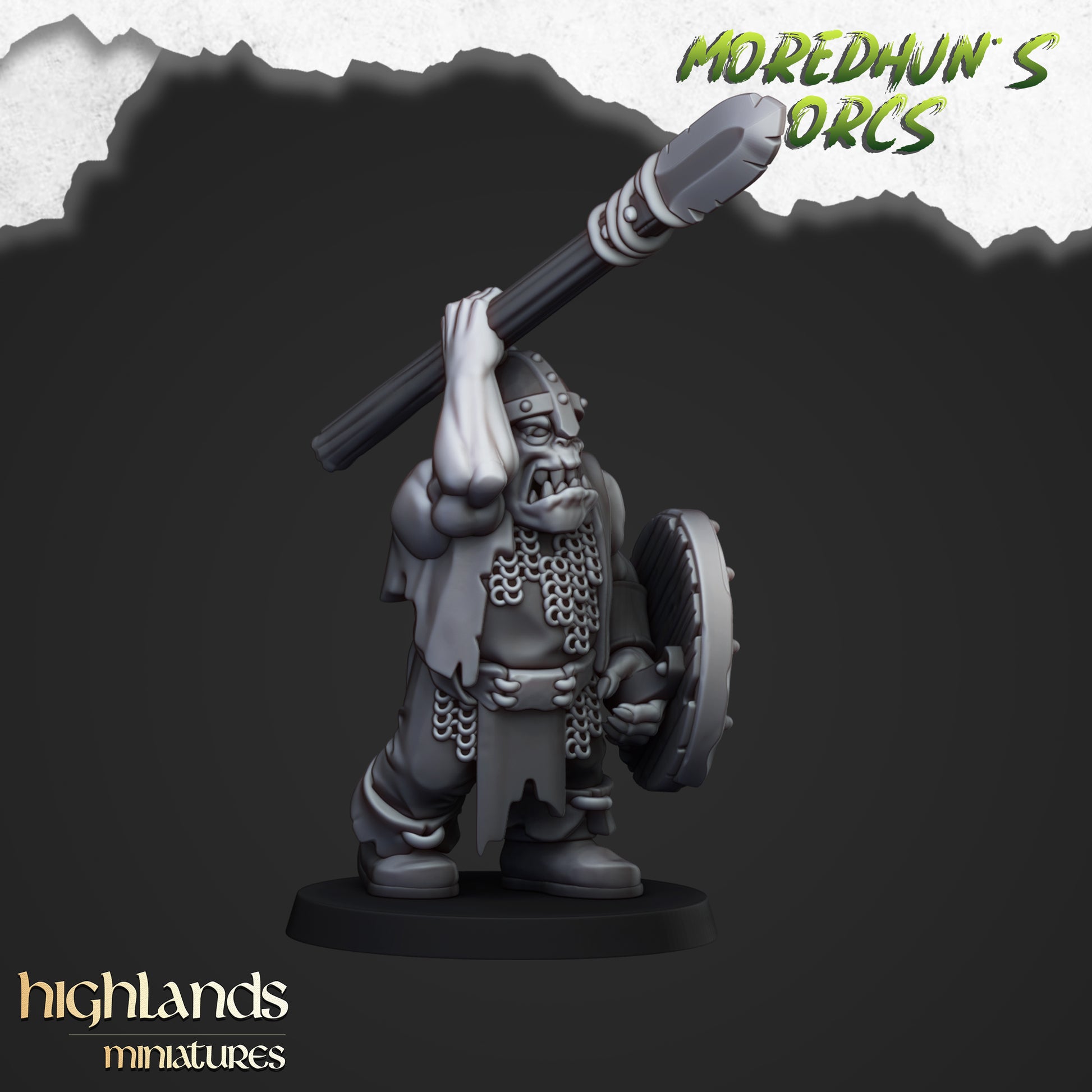 Miniatura Guerreros Orcos con Lanzas Orcos y Goblins resina 28mm sin pintar - Drakholm