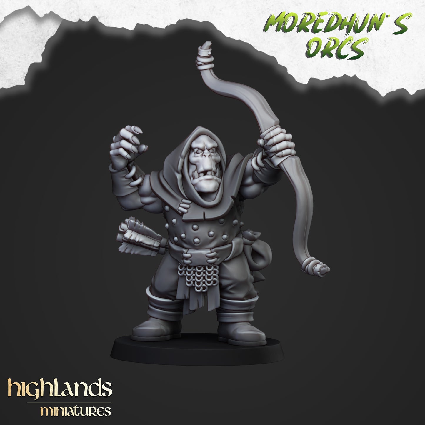Miniatura Orcos con Arcos Orcos y Goblins resina 28mm sin pintar - Drakholm