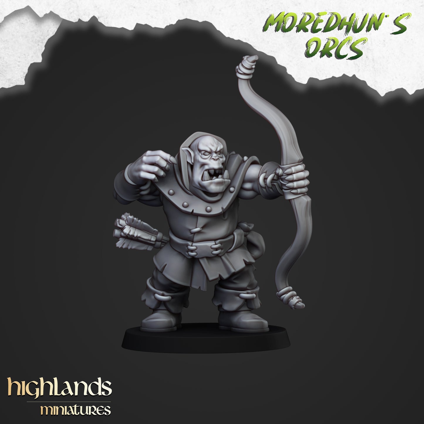 Miniatura Orcos con Arcos Orcos y Goblins resina 28mm sin pintar - Drakholm