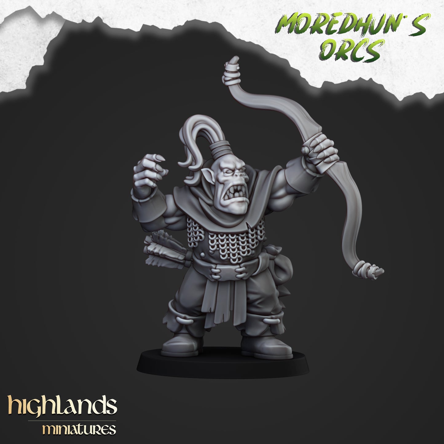 Miniatura Orcos con Arcos Orcos y Goblins resina 28mm sin pintar - Drakholm