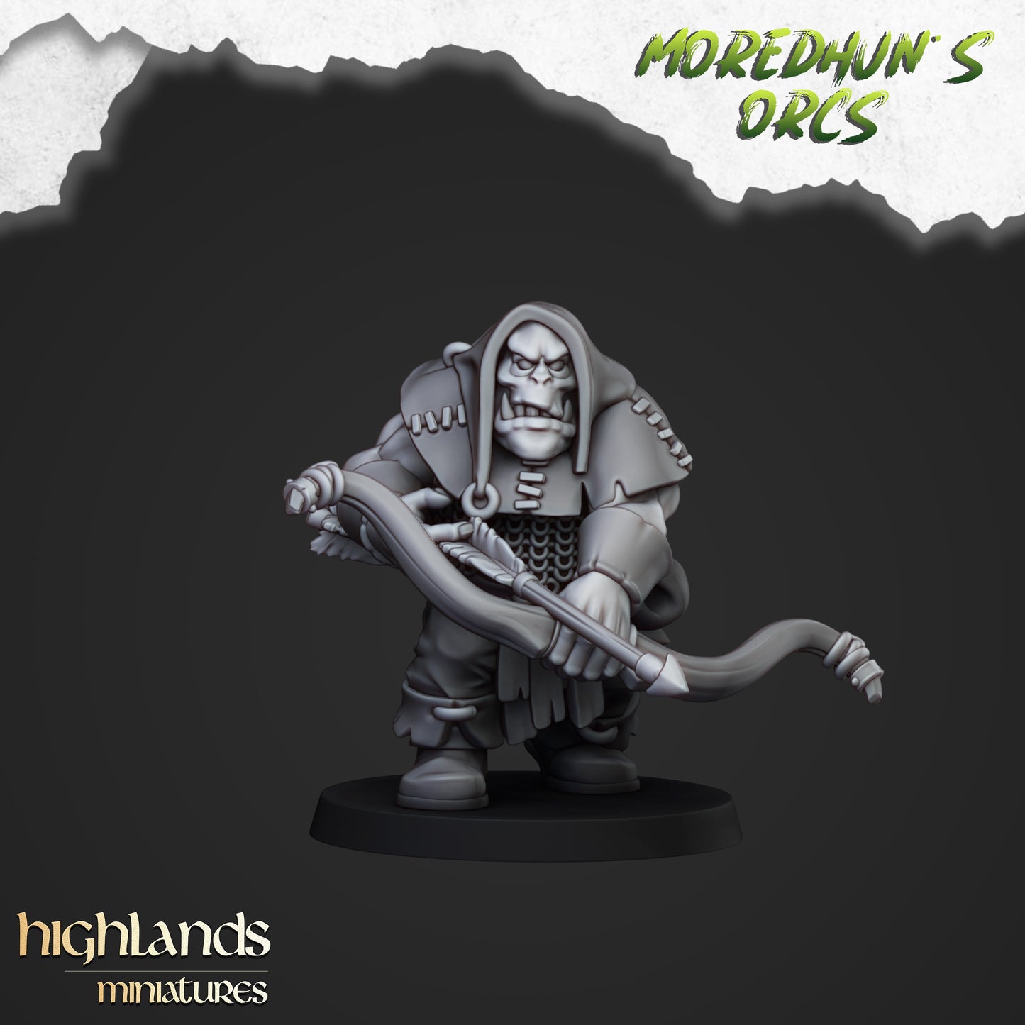 Miniatura Orcos con Arcos Orcos y Goblins resina 28mm sin pintar - Drakholm