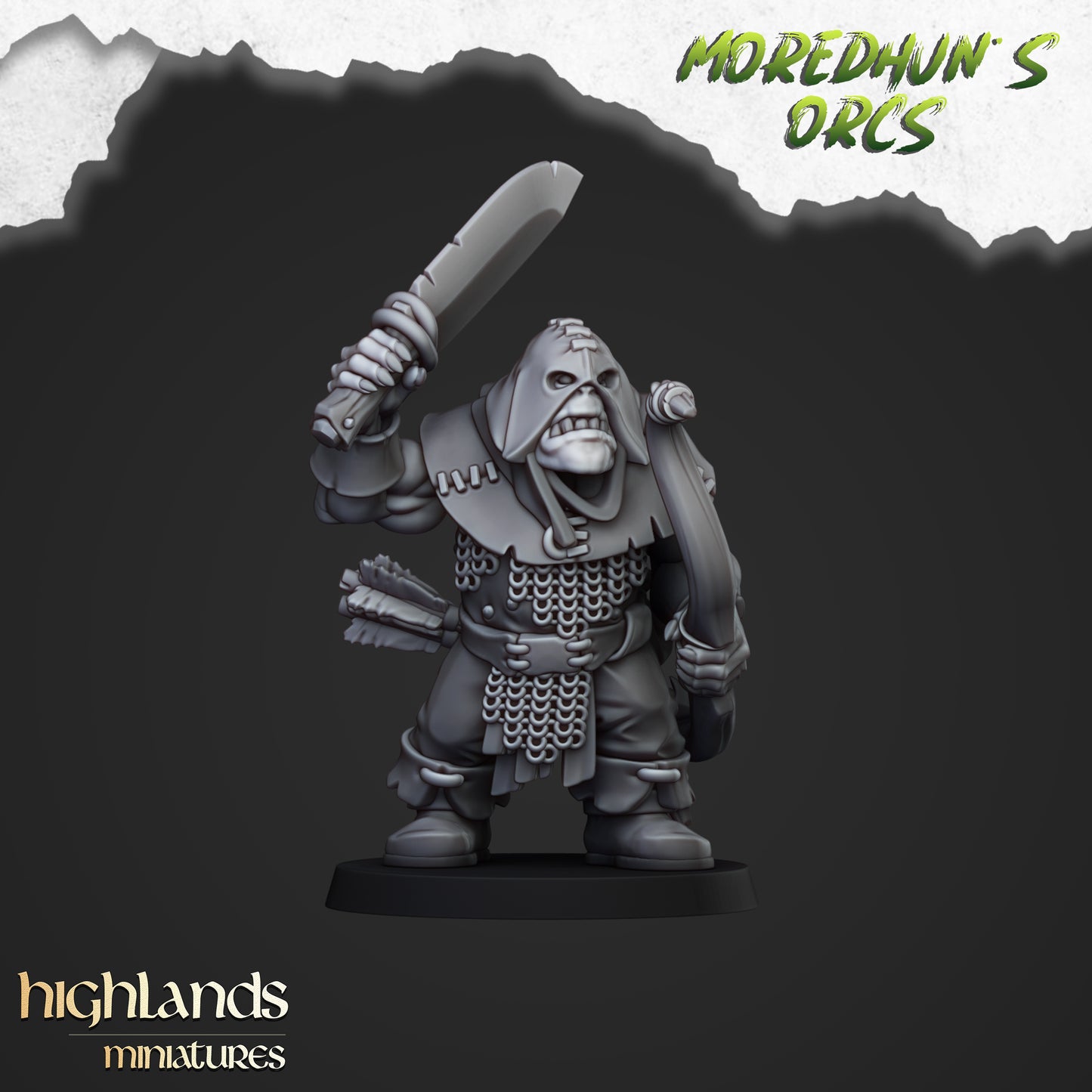 Miniatura Orcos con Arcos Orcos y Goblins resina 28mm sin pintar - Drakholm