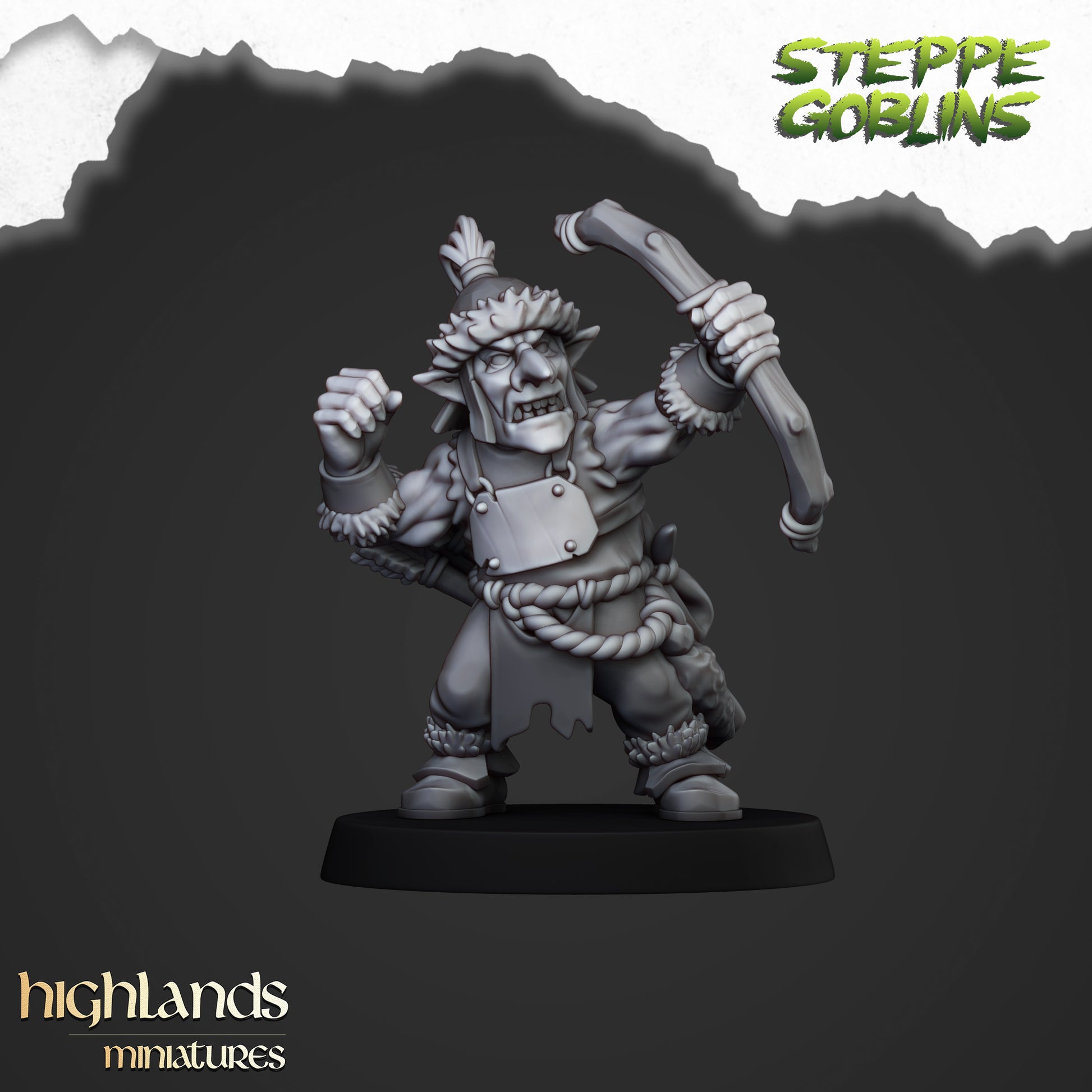Miniatura Arqueros Goblin de la Estepa Orcos y Goblins resina 28mm sin pintar - Drakholm