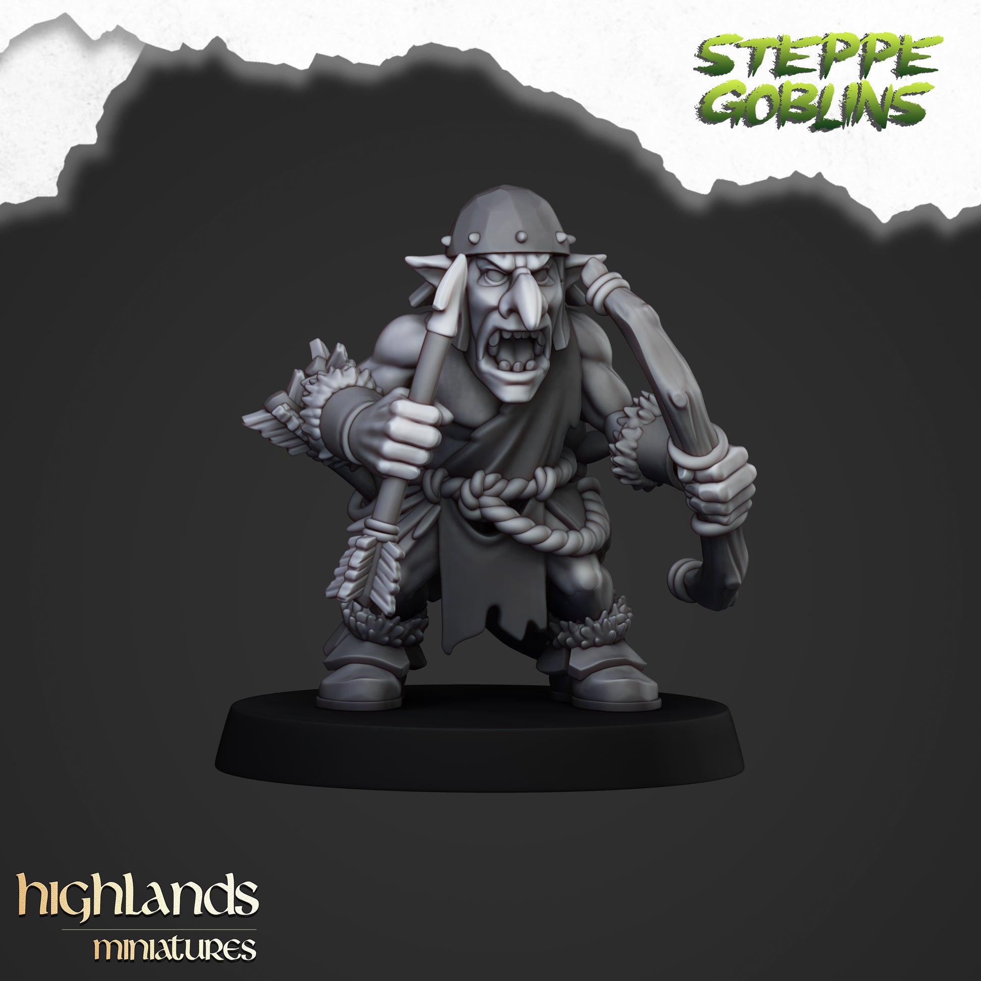 Miniatura Arqueros Goblin de la Estepa Orcos y Goblins resina 28mm sin pintar - Drakholm
