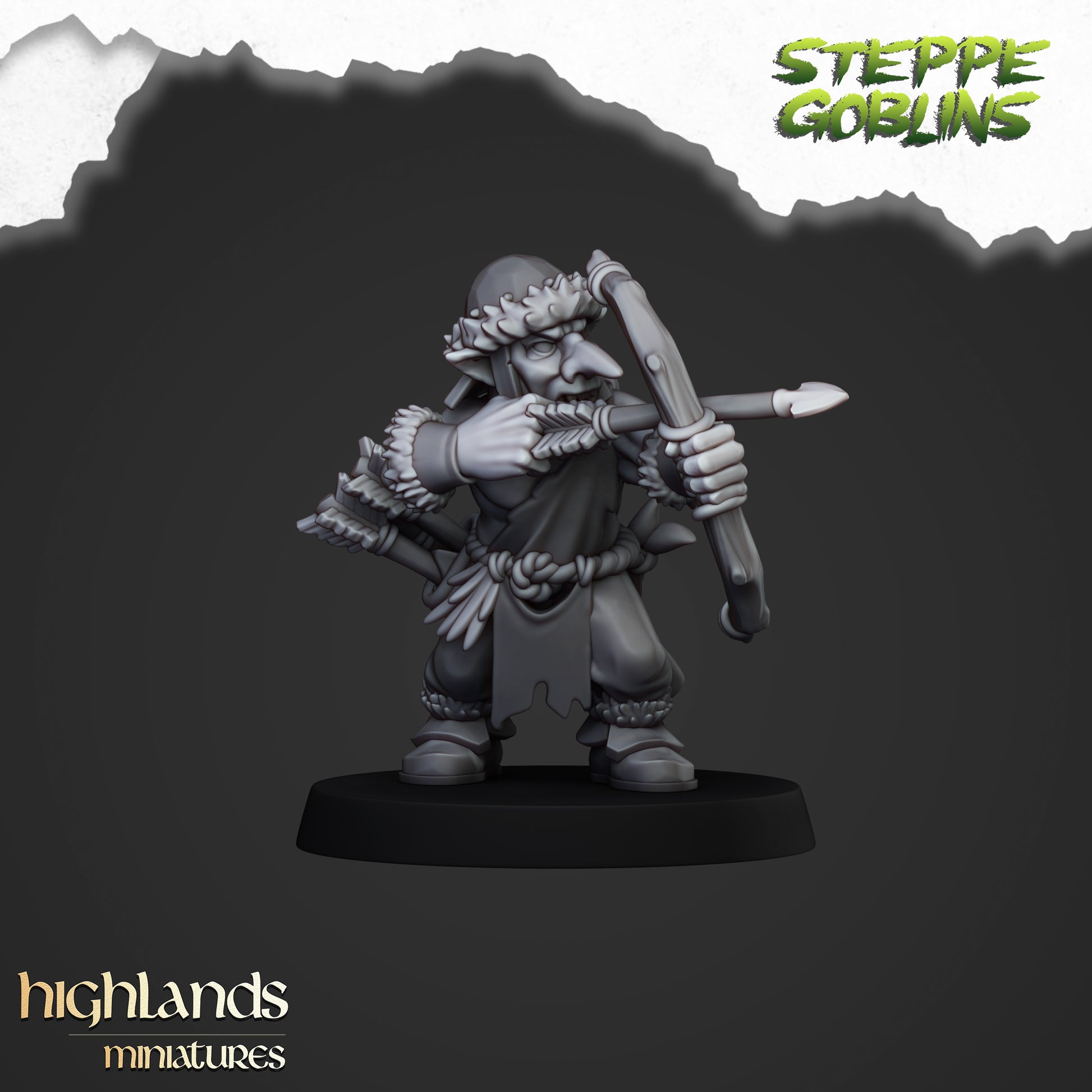 Miniatura Arqueros Goblin de la Estepa Orcos y Goblins resina 28mm sin pintar - Drakholm