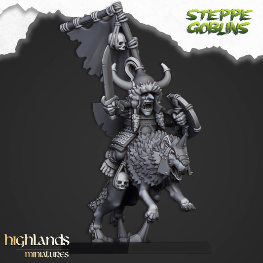 Miniatura Khan Goblin de la Estepa Orcos y Goblins resina 28mm sin pintar - Drakholm