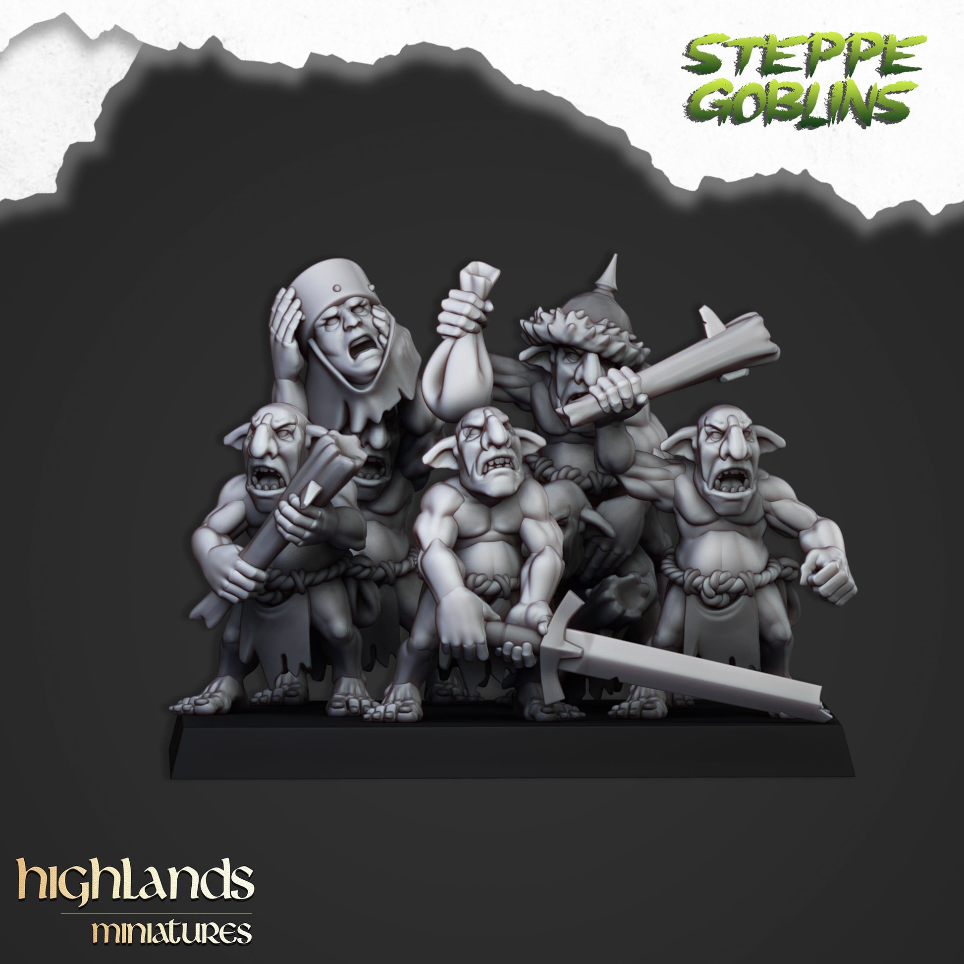 Miniatura Goblors de la Estepa Orcos y Goblins resina 28mm sin pintar - Drakholm