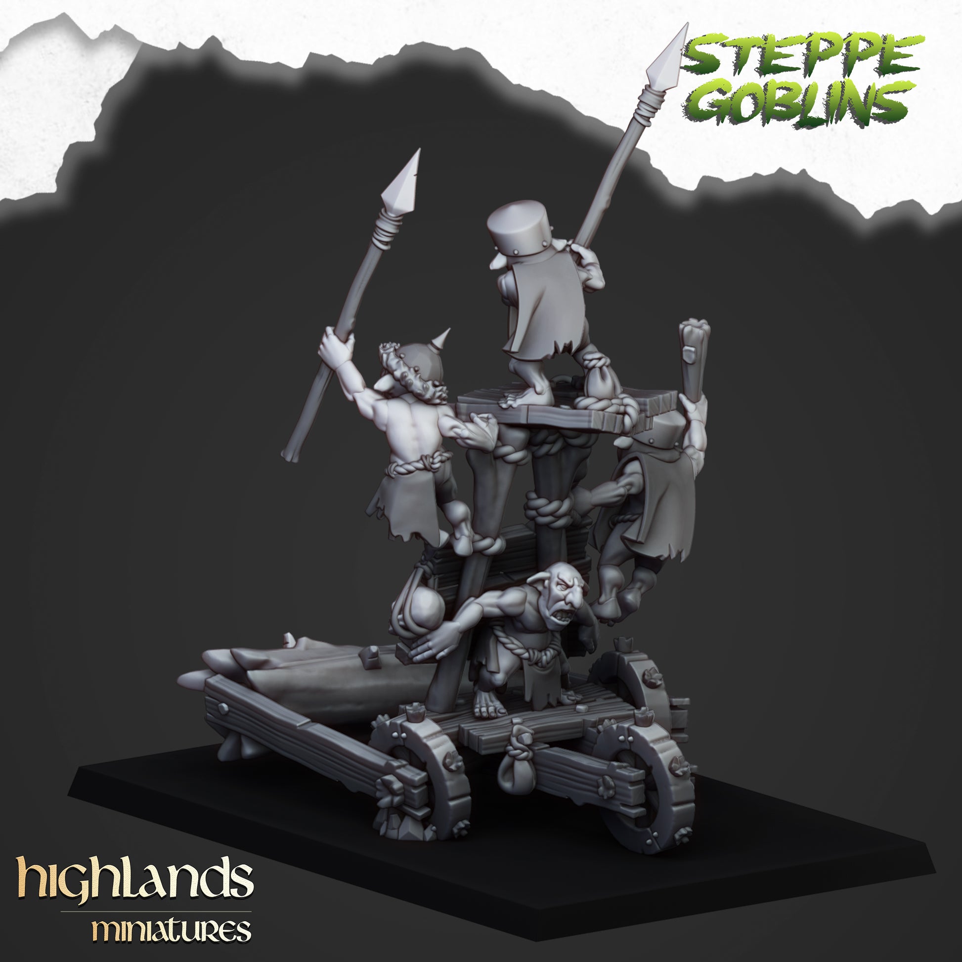 Miniatura Apisonadora Goblor de la Estepa Orcos y Goblins resina 28mm sin pintar - Drakholm