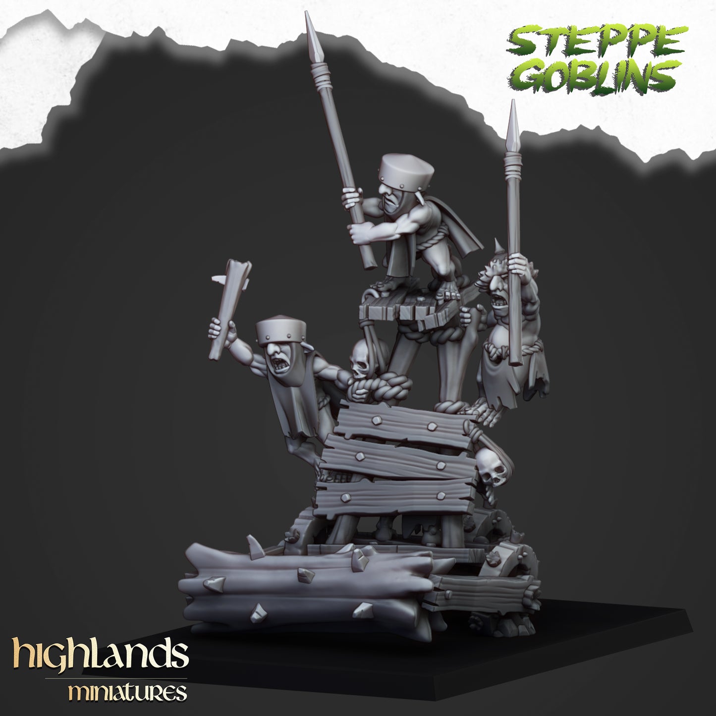 Miniatura Apisonadora Goblor de la Estepa Orcos y Goblins resina 28mm sin pintar - Drakholm