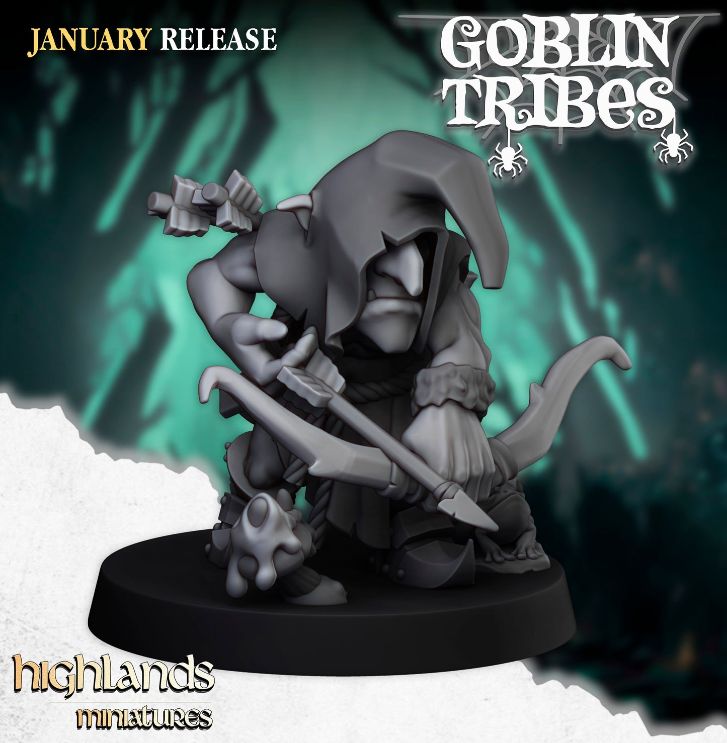 Miniatura Arqueros Goblin de Pantano Orcos y Goblins resina 28mm sin pintar - Drakholm