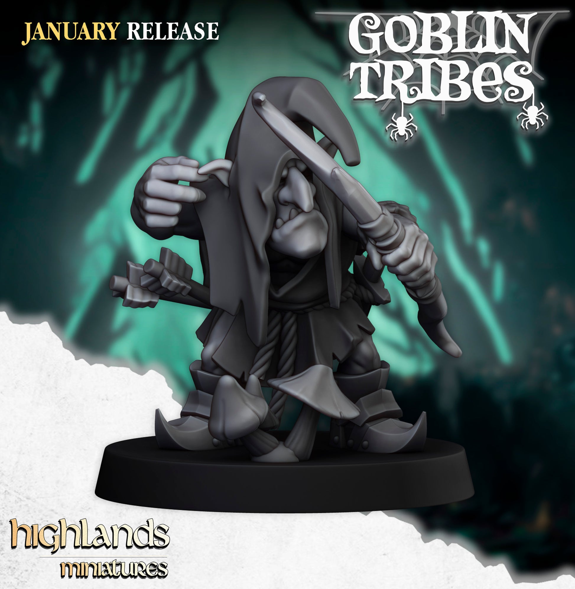 Miniatura Arqueros Goblin de Pantano Orcos y Goblins resina 28mm sin pintar - Drakholm