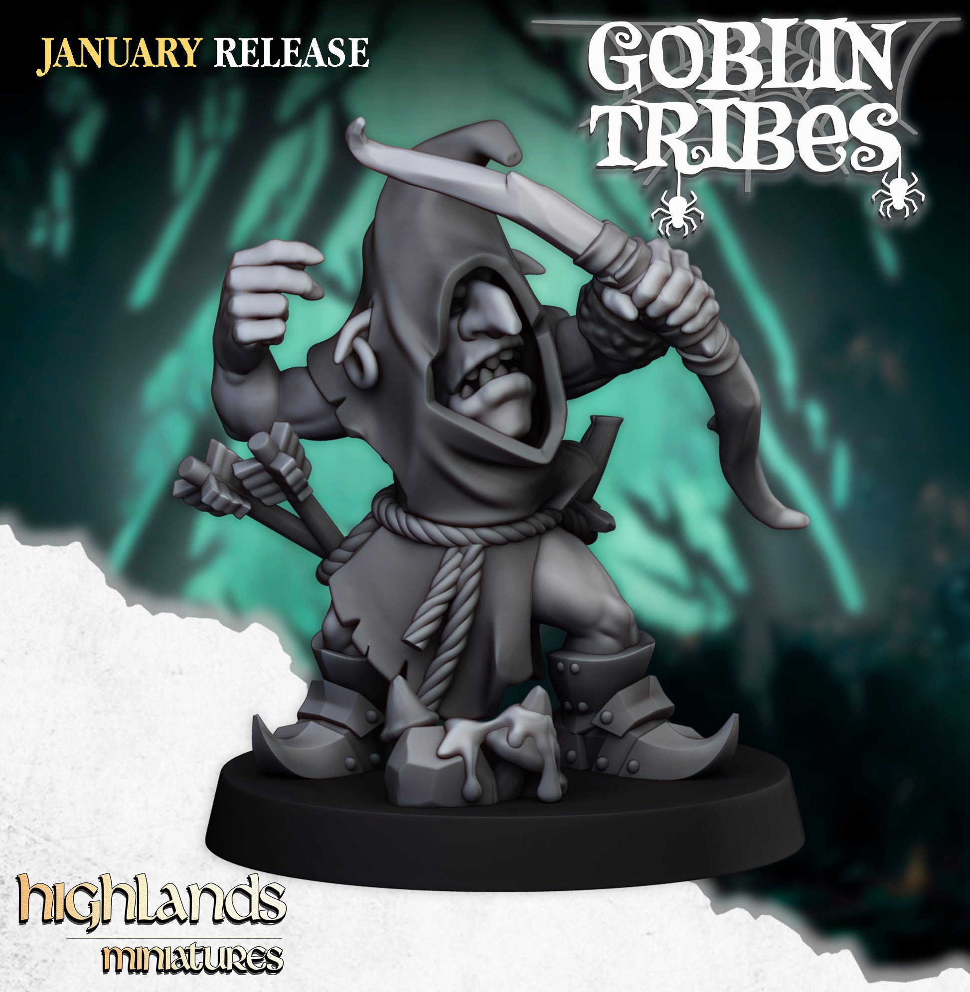 Miniatura Arqueros Goblin de Pantano Orcos y Goblins resina 28mm sin pintar - Drakholm
