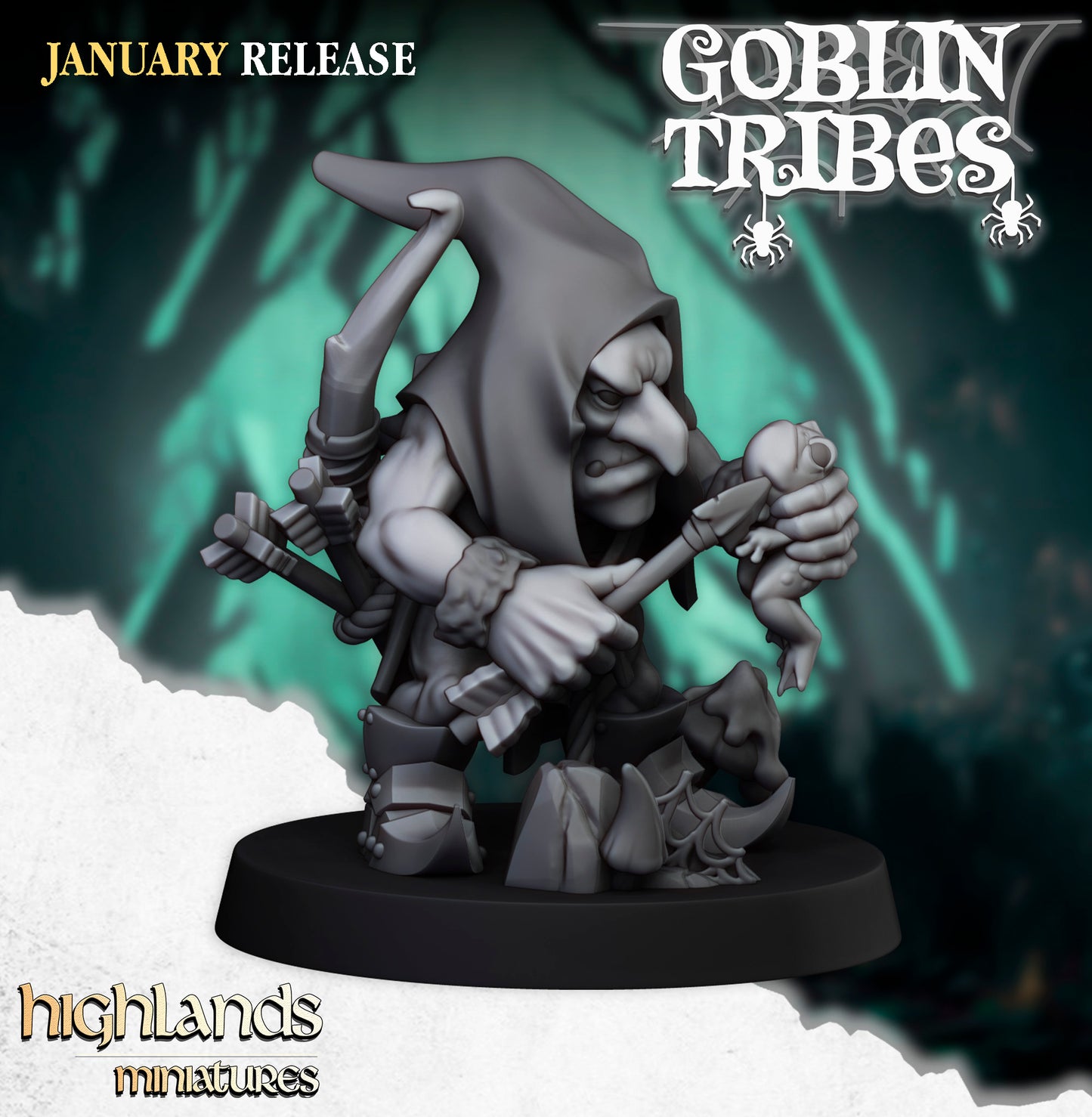 Miniatura Arqueros Goblin de Pantano Orcos y Goblins resina 28mm sin pintar - Drakholm