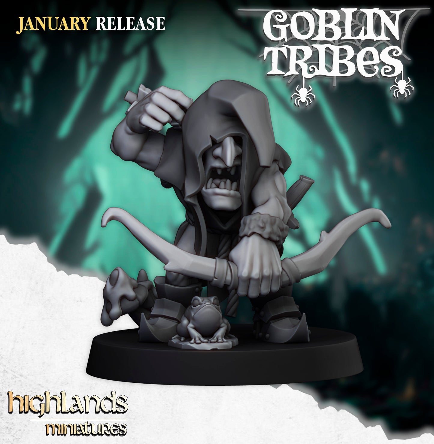 Miniatura Arqueros Goblin de Pantano Orcos y Goblins resina 28mm sin pintar - Drakholm