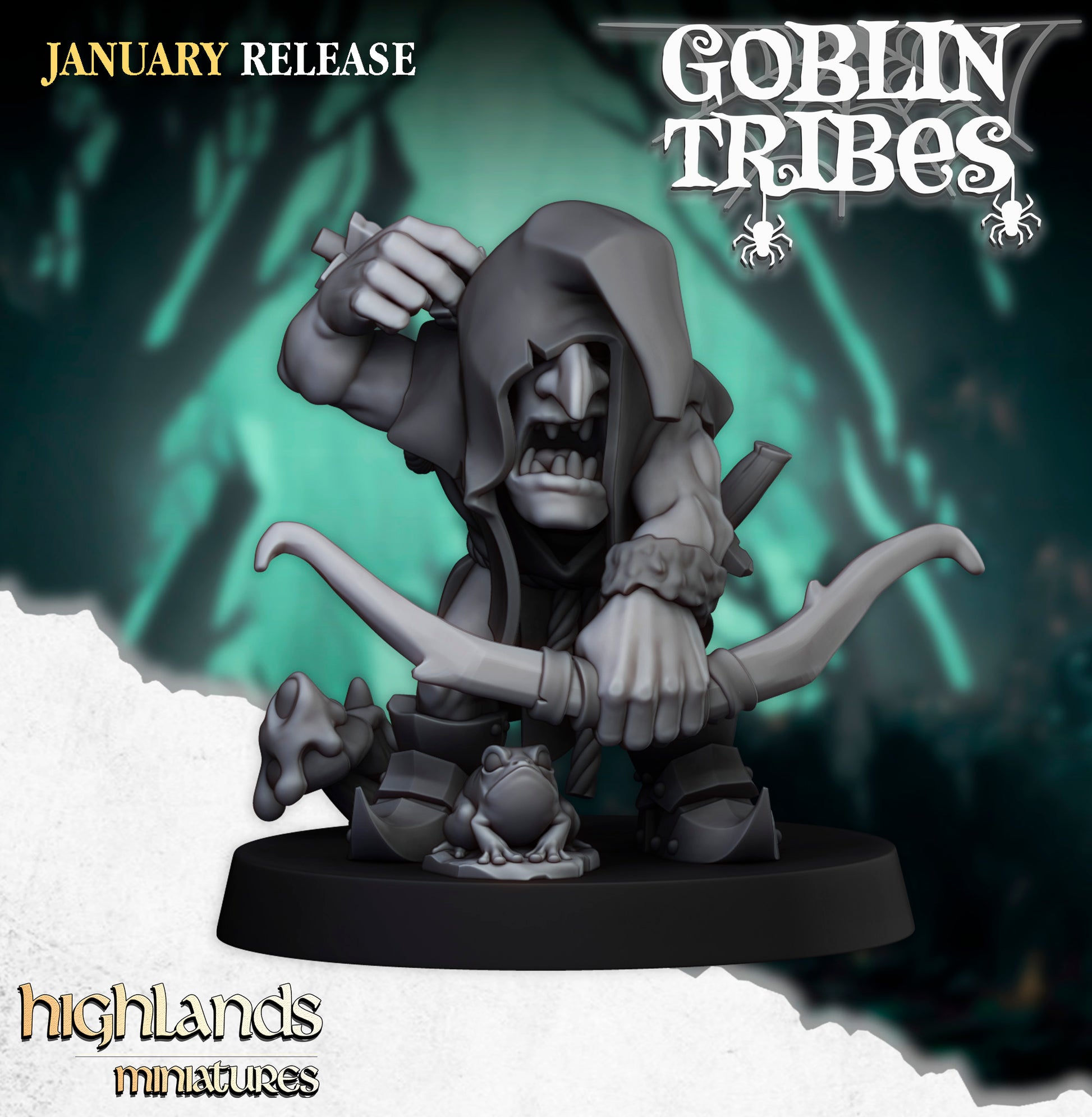 Miniatura Arqueros Goblin de Pantano Orcos y Goblins resina 28mm sin pintar - Drakholm