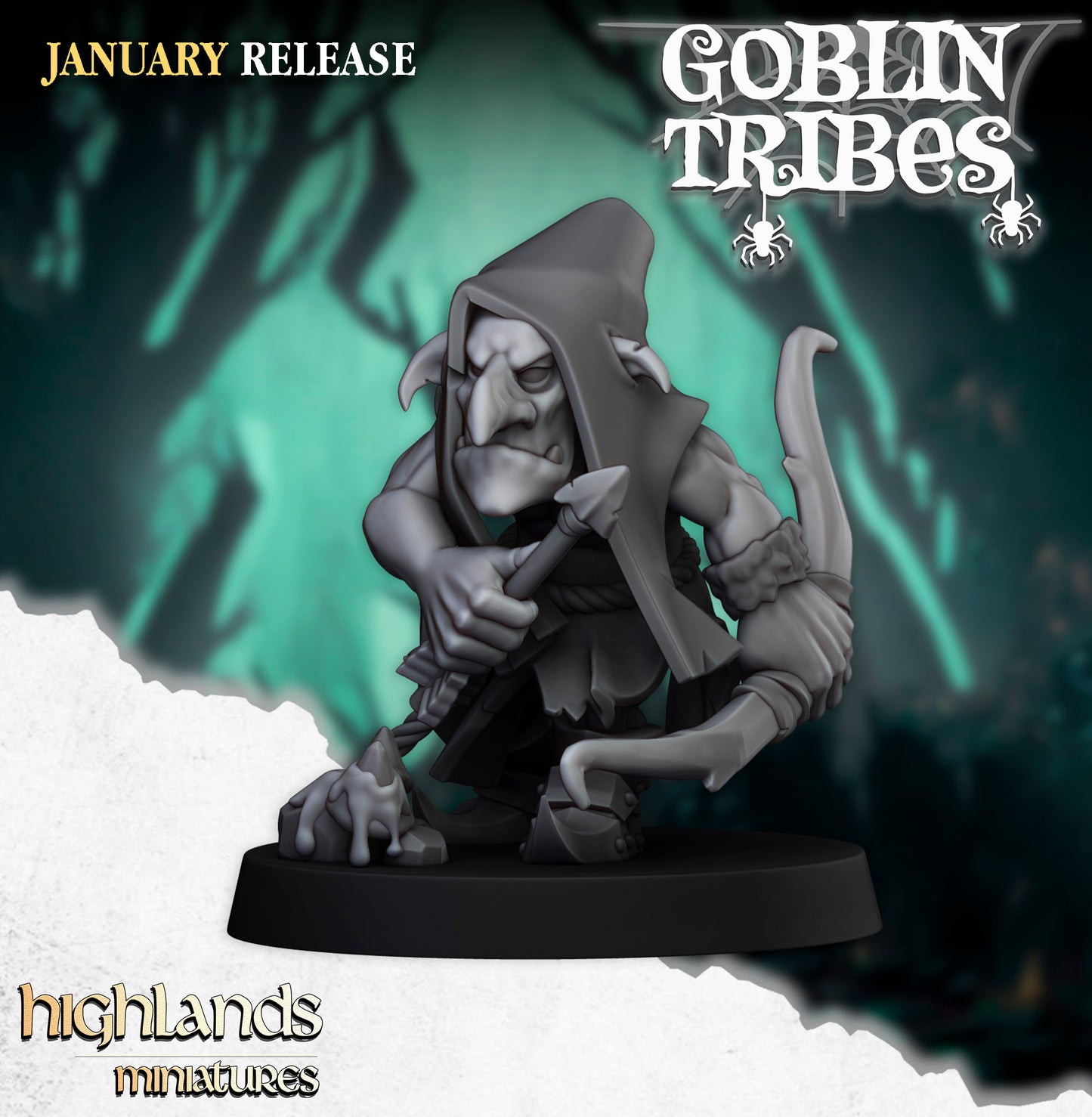 Miniatura Arqueros Goblin de Pantano Orcos y Goblins resina 28mm sin pintar - Drakholm