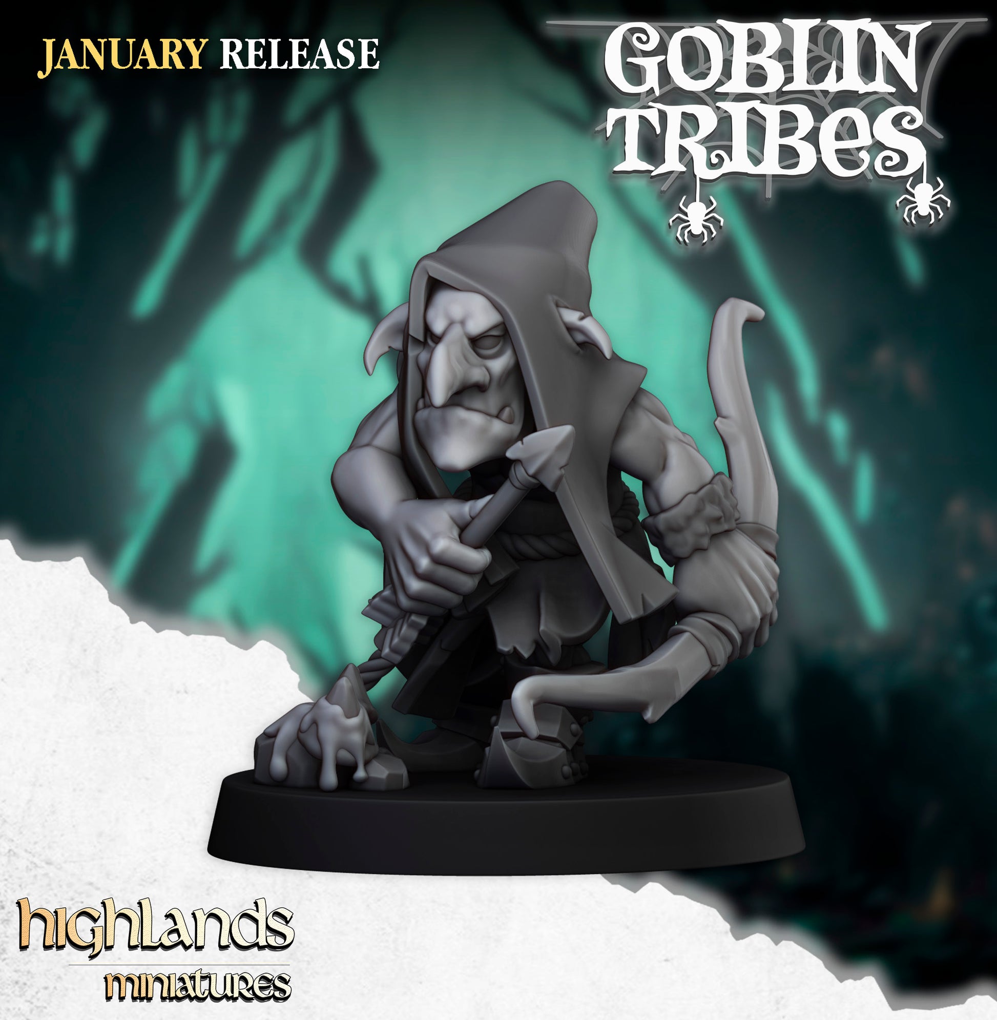 Miniatura Arqueros Goblin de Pantano Orcos y Goblins resina 28mm sin pintar - Drakholm