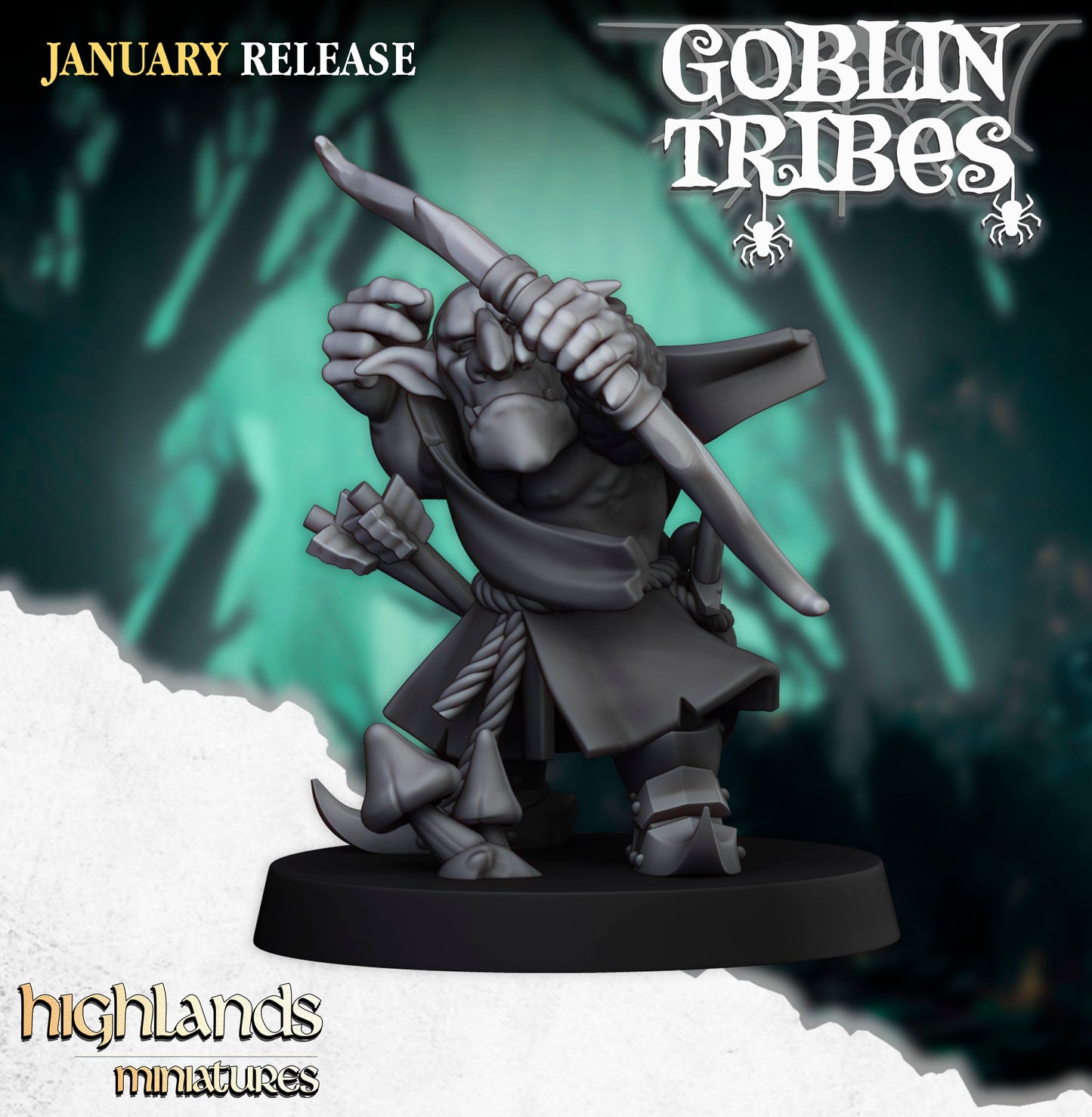 Miniatura Arqueros Goblin de Pantano Orcos y Goblins resina 28mm sin pintar - Drakholm