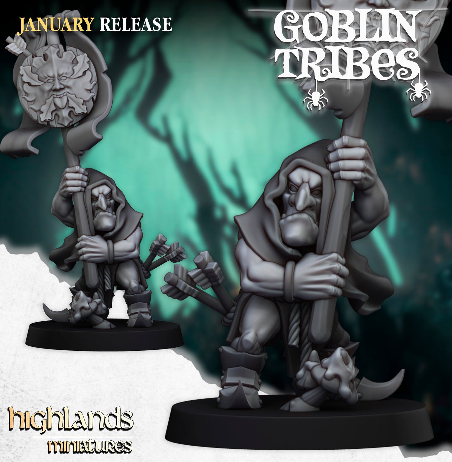 Miniatura Arqueros Goblin de Pantano Orcos y Goblins resina 28mm sin pintar - Drakholm