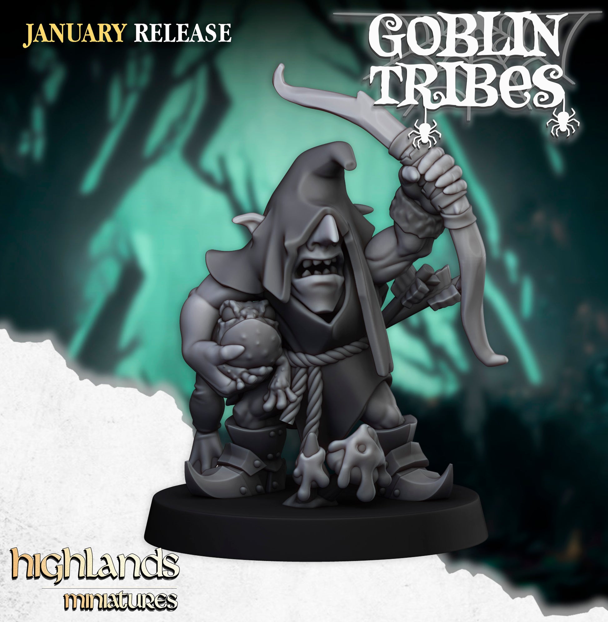 Miniatura Arqueros Goblin de Pantano Orcos y Goblins resina 28mm sin pintar - Drakholm