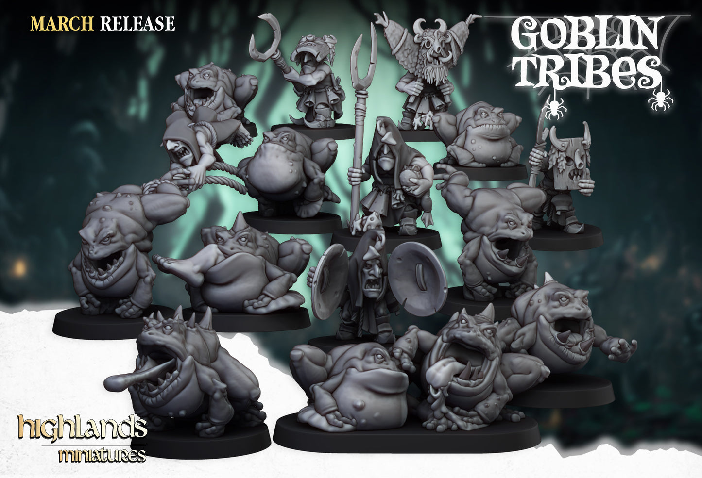 Miniatura Ranas y Pastores Goblin Orcos y Goblins resina 28mm sin pintar - Drakholm