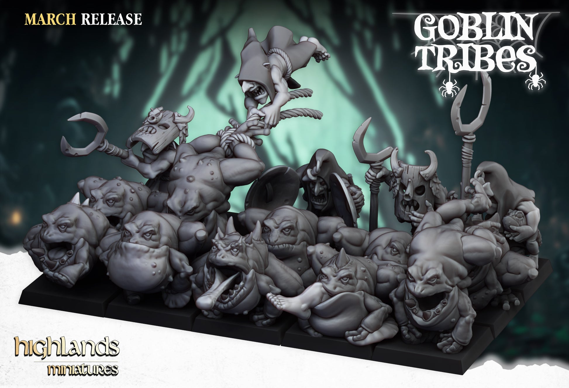 Miniatura Ranas y Pastores Goblin Orcos y Goblins resina 28mm sin pintar - Drakholm
