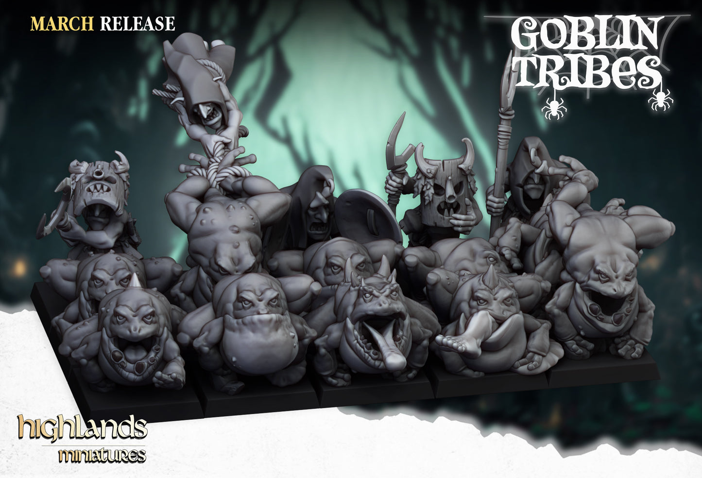 Miniatura Ranas y Pastores Goblin Orcos y Goblins resina 28mm sin pintar - Drakholm