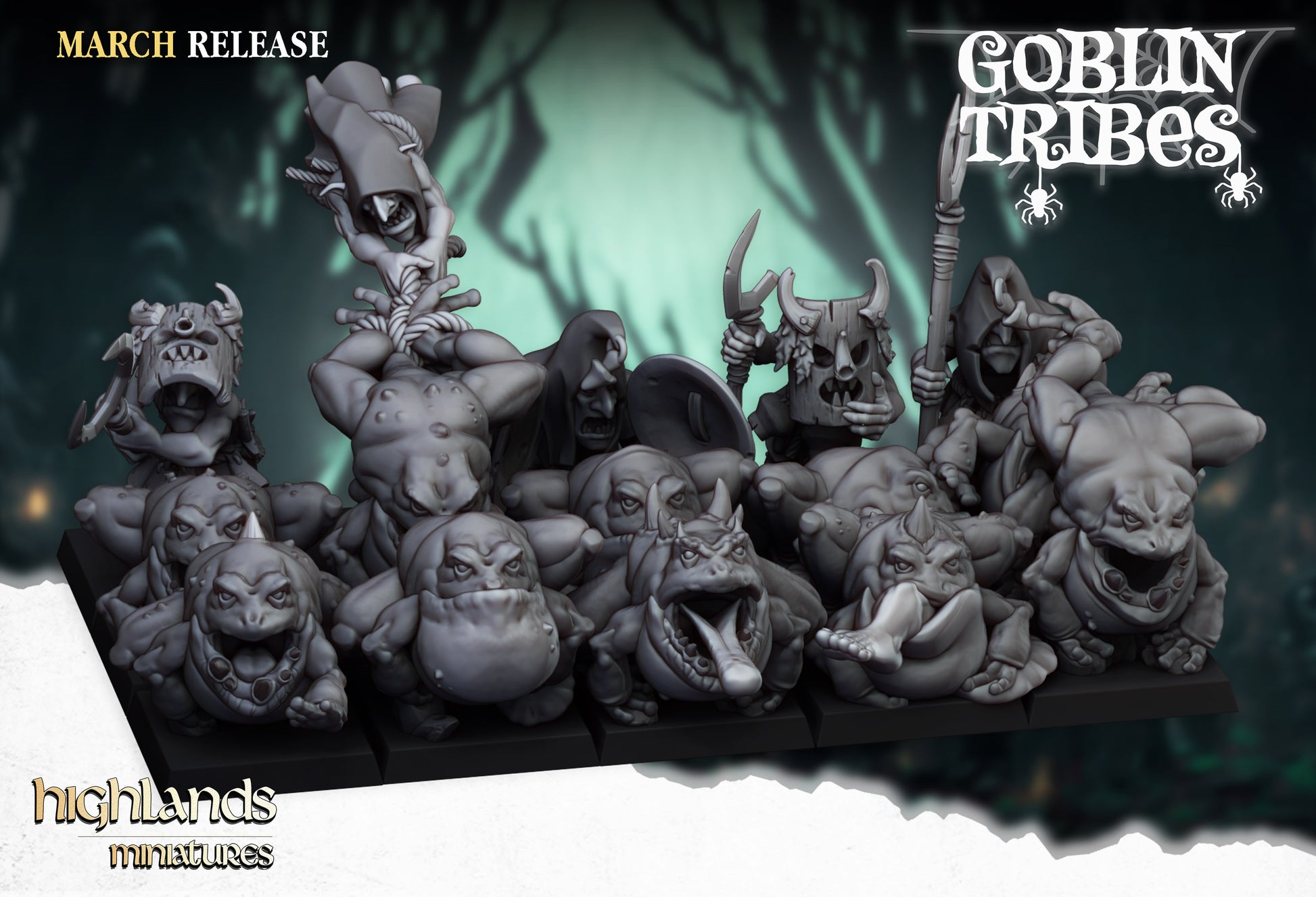 Miniatura Ranas y Pastores Goblin Orcos y Goblins resina 28mm sin pintar - Drakholm