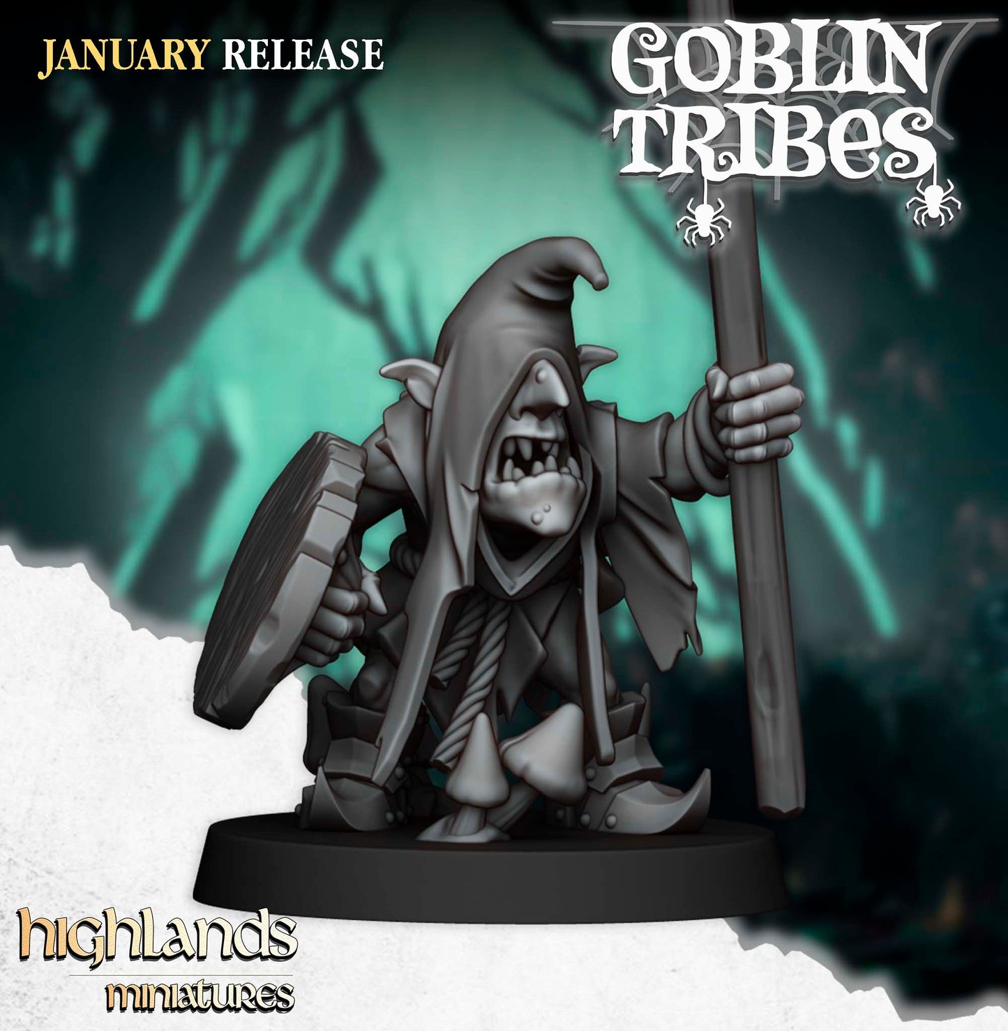 Miniatura Goblins de Pantano con Picas Orcos y Goblins resina 28mm sin pintar - Drakholm