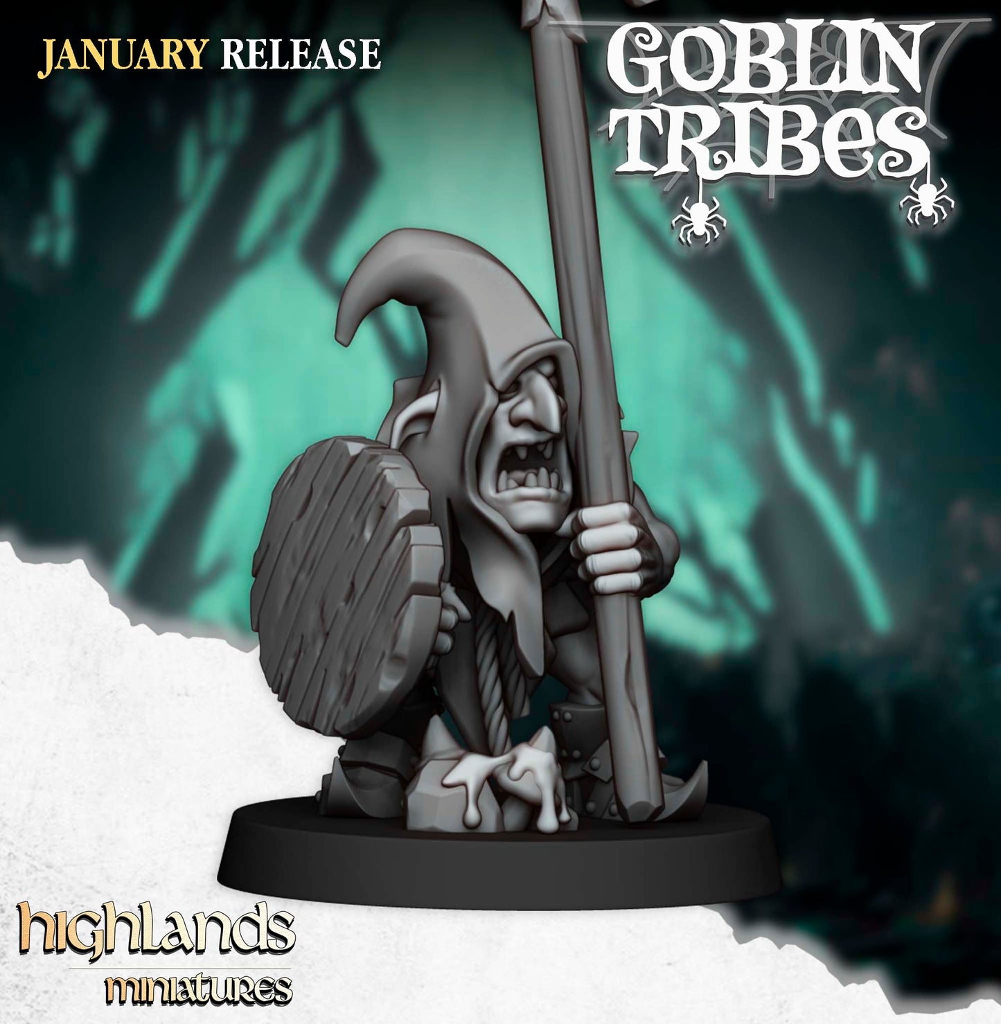 Miniatura Goblins de Pantano con Picas Orcos y Goblins resina 28mm sin pintar - Drakholm