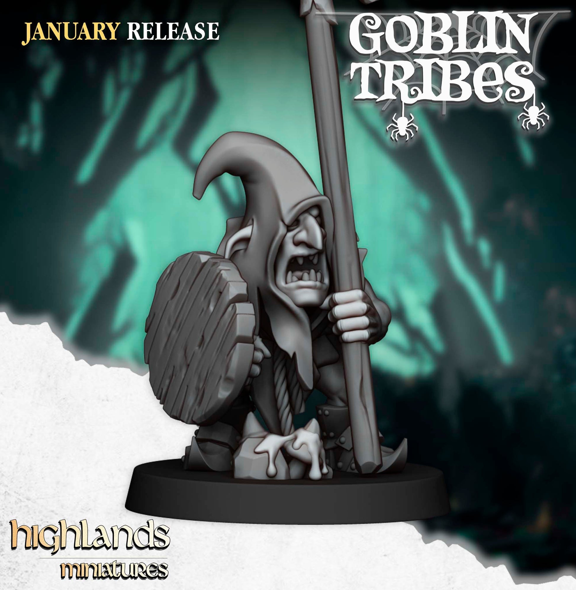 Miniatura Goblins de Pantano con Picas Orcos y Goblins resina 28mm sin pintar - Drakholm