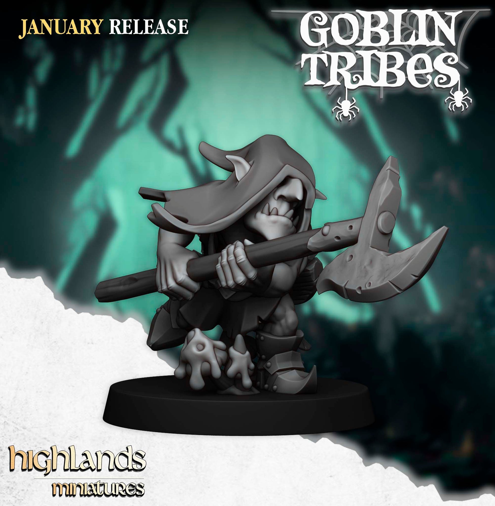 Miniatura Goblins de Pantano con Picas Orcos y Goblins resina 28mm sin pintar - Drakholm
