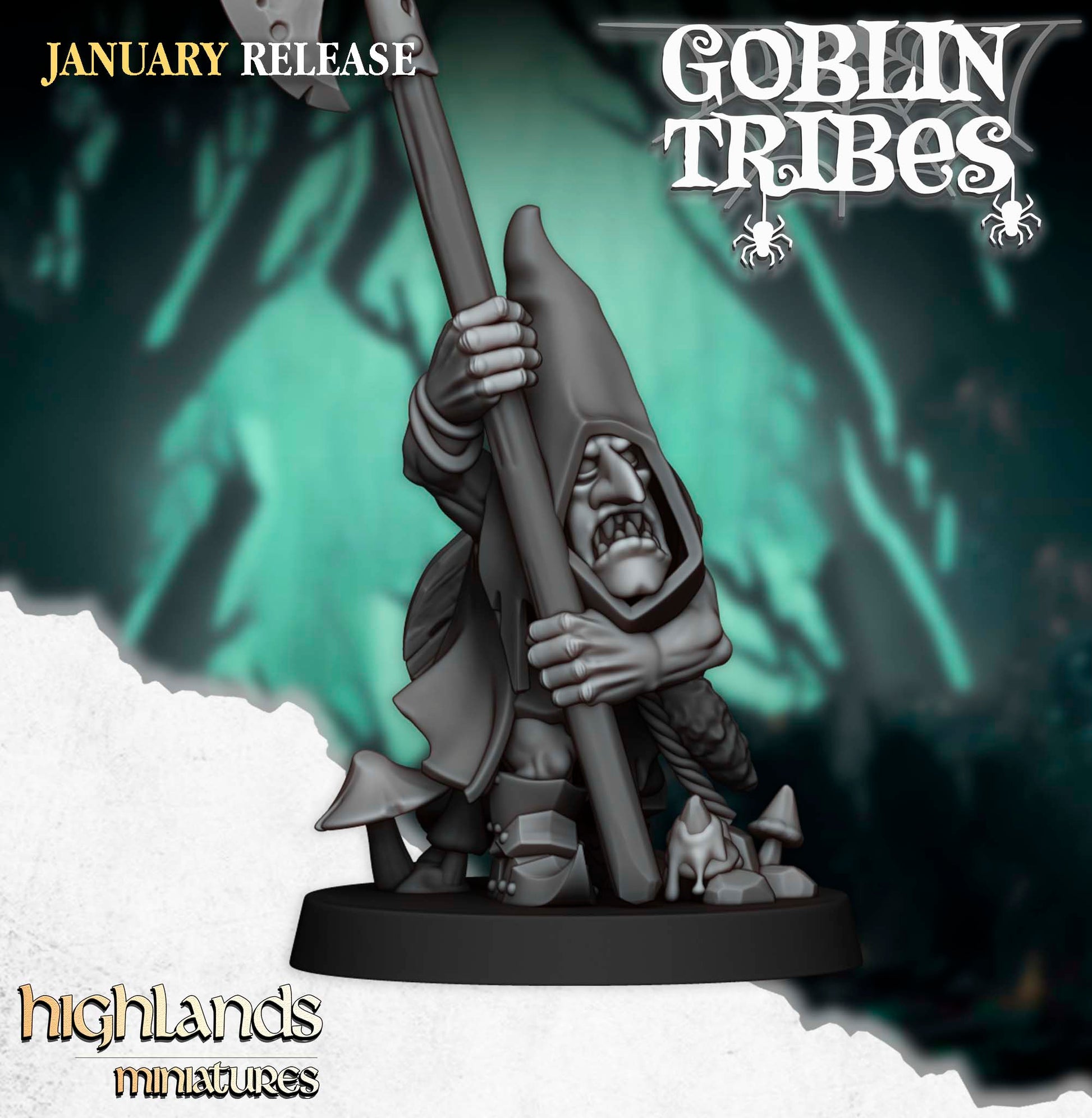 Miniatura Goblins de Pantano con Picas Orcos y Goblins resina 28mm sin pintar - Drakholm