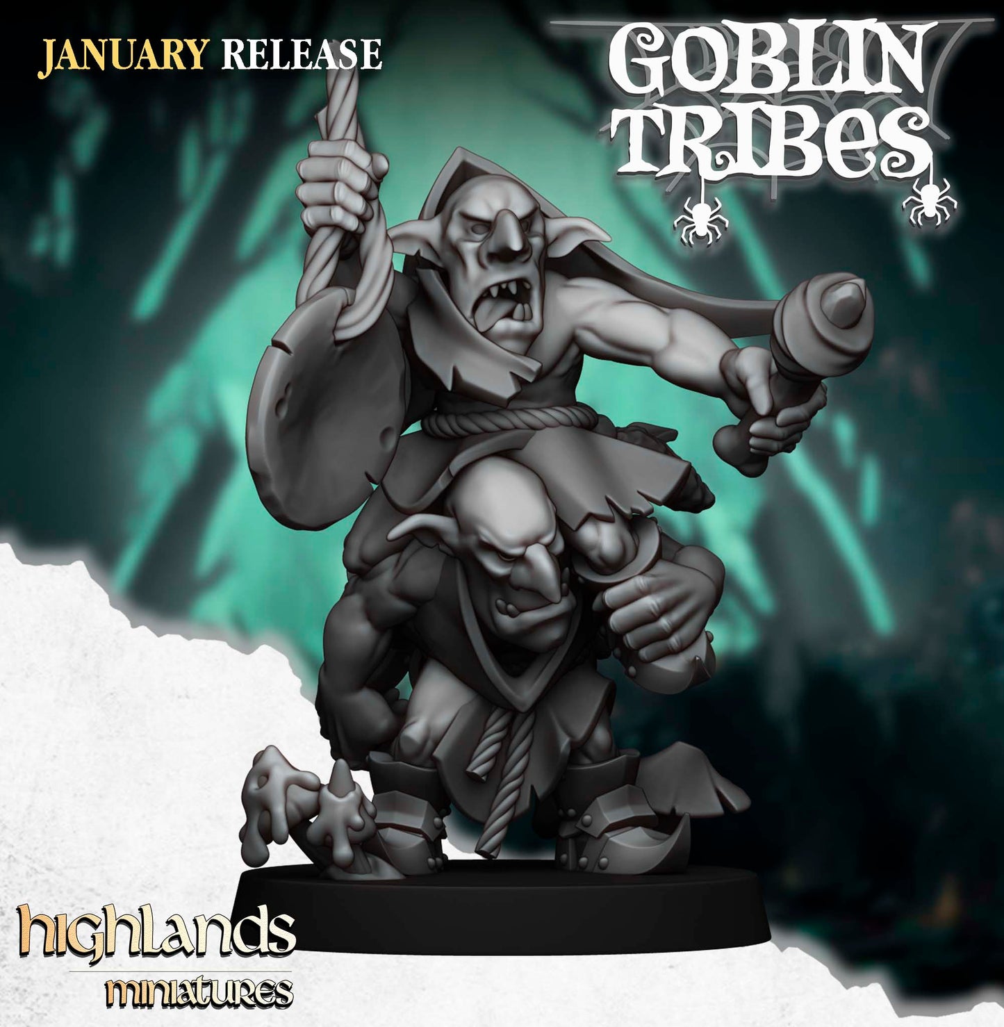 Miniatura Goblins de Pantano con Picas Orcos y Goblins resina 28mm sin pintar - Drakholm