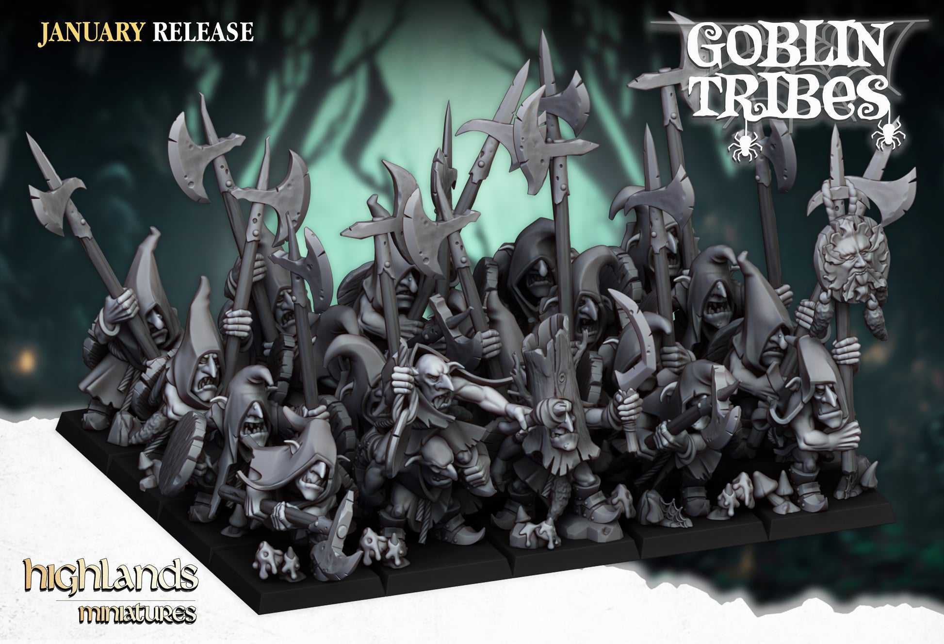 Miniatura Goblins de Pantano con Picas Orcos y Goblins resina 28mm sin pintar - Drakholm