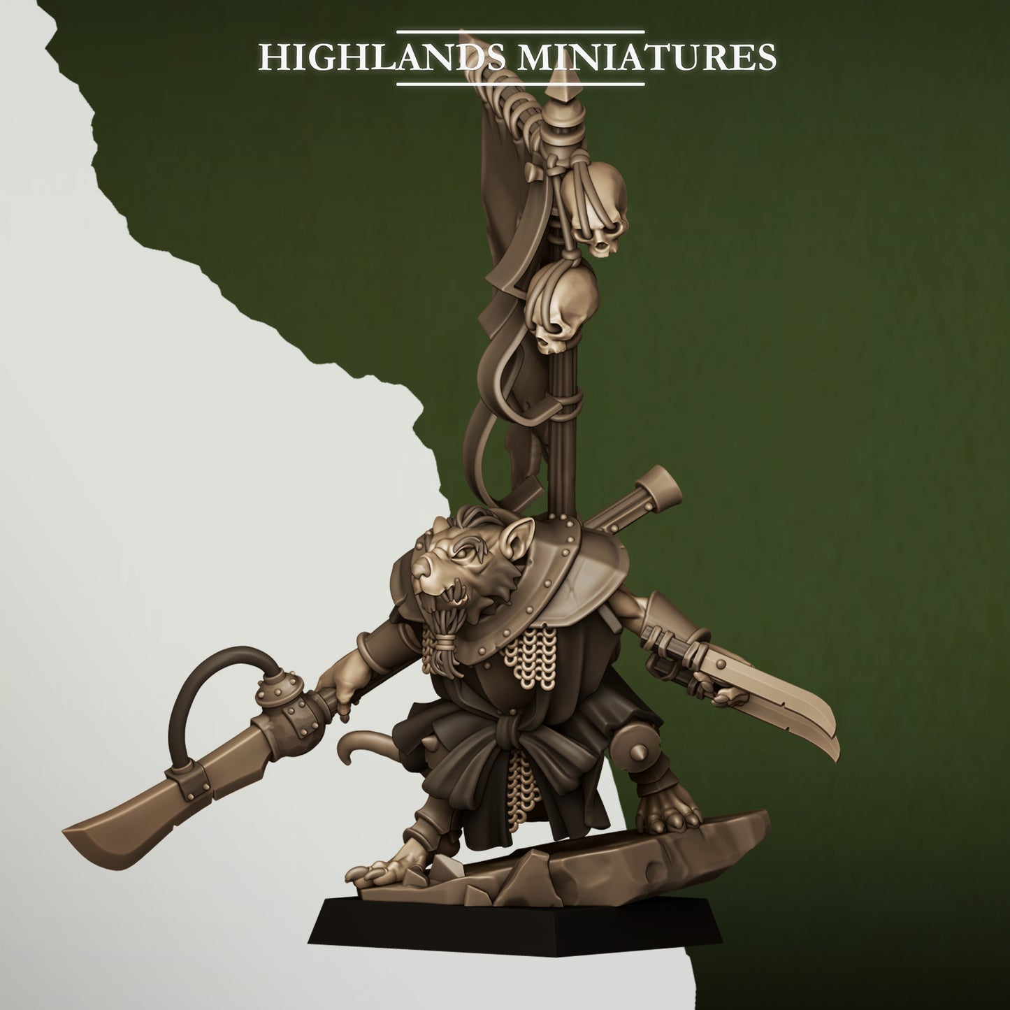 Miniatura Señor de la Cloaca Hombres-Rata resina 28mm sin pintar - Drakholm