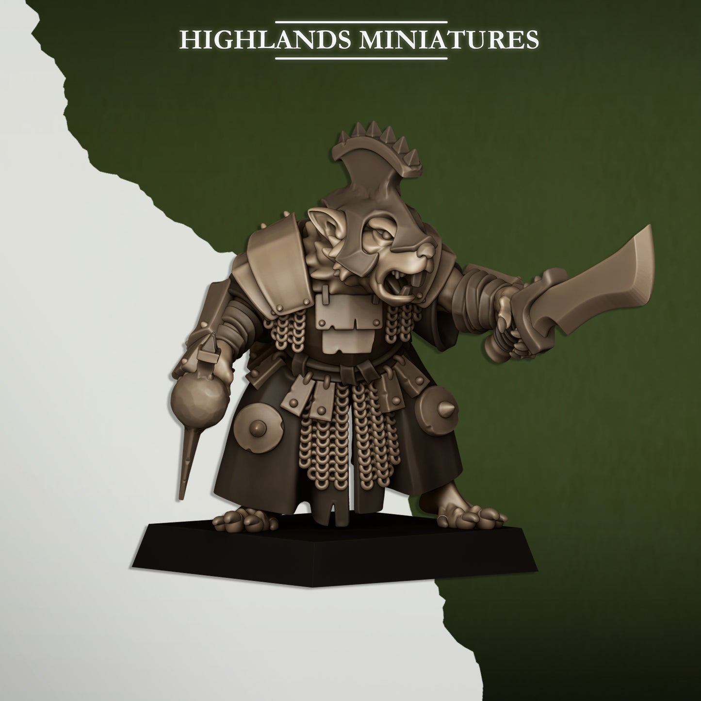 Miniatura Líder de la Cloaca Hombres-Rata resina 28mm sin pintar - Drakholm
