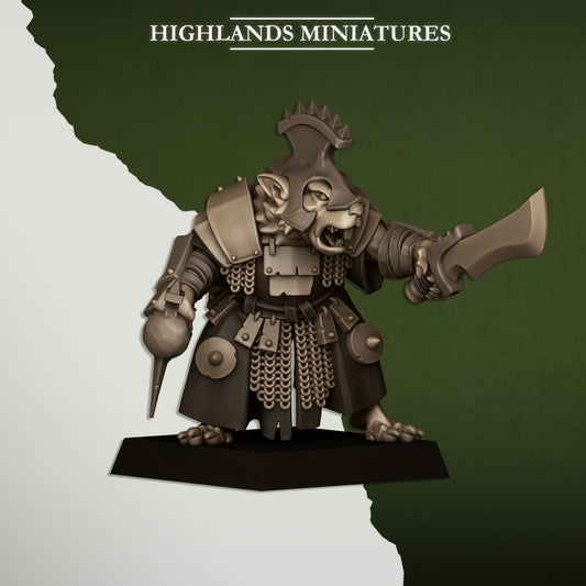 Miniatura Líder de la Cloaca Hombres-Rata resina 28mm sin pintar - Drakholm