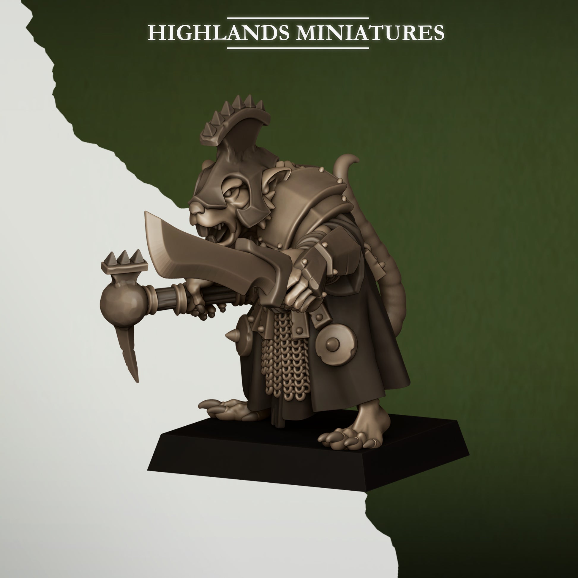 Miniatura Líder de la Cloaca Hombres-Rata resina 28mm sin pintar - Drakholm