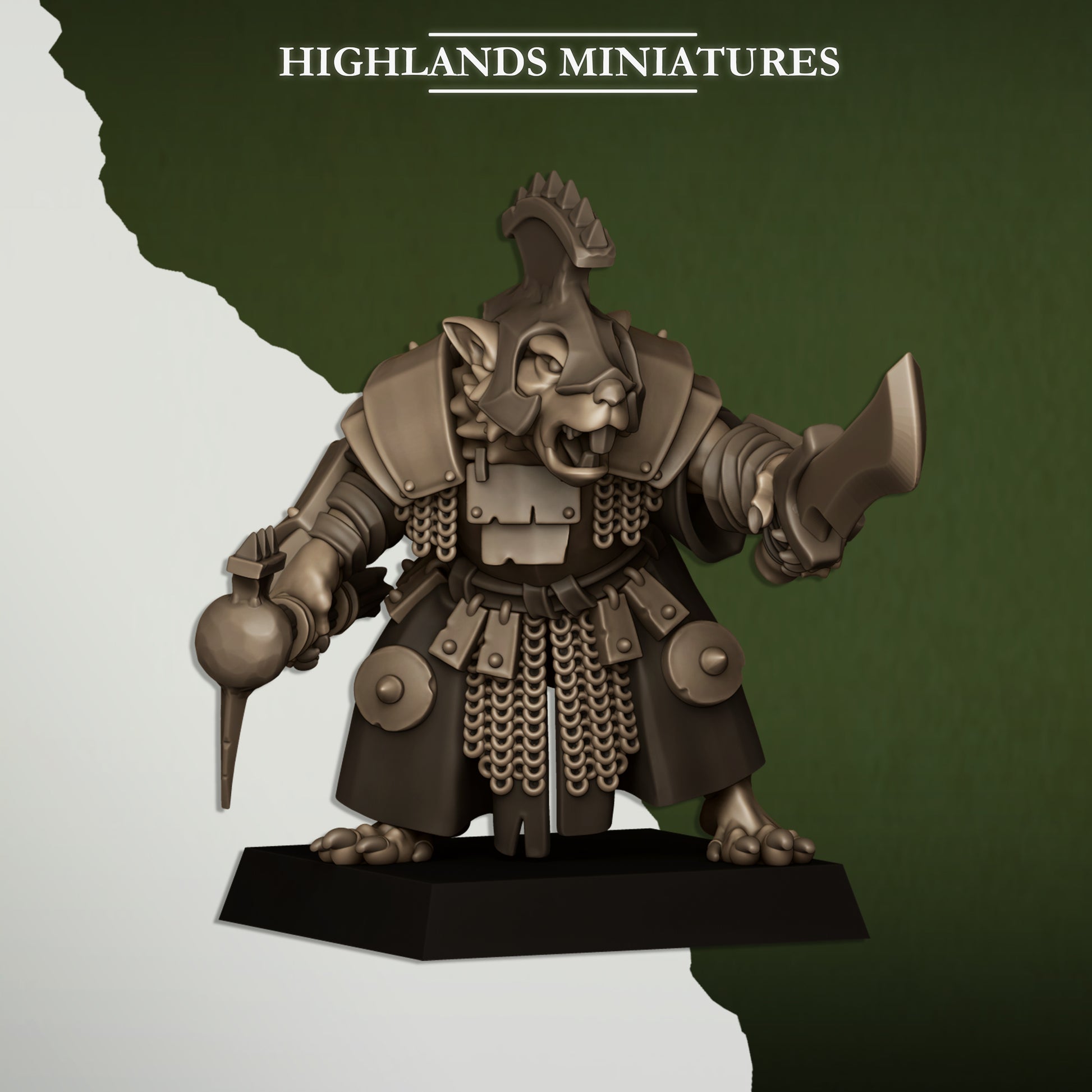 Miniatura Líder de la Cloaca Hombres-Rata resina 28mm sin pintar - Drakholm