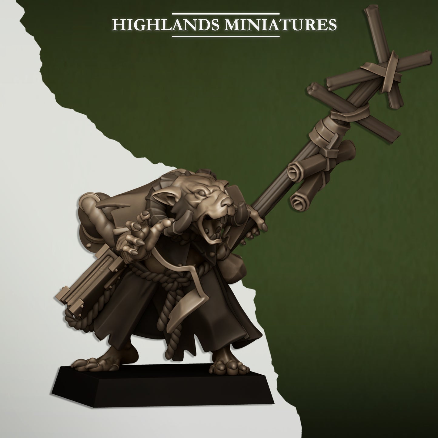 Miniatura Brujo de la Cloaca Hombres-Rata resina 28mm sin pintar - Drakholm