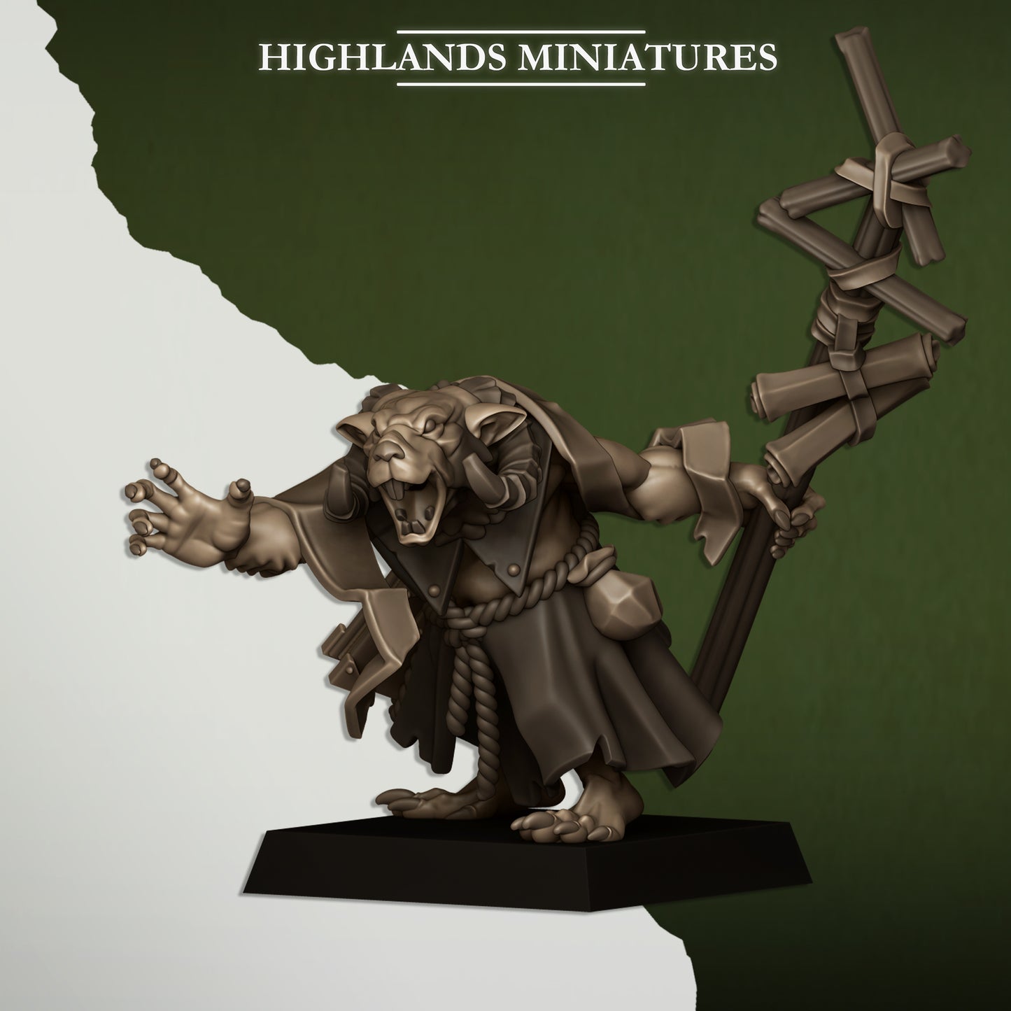 Miniatura Brujo de la Cloaca Hombres-Rata resina 28mm sin pintar - Drakholm