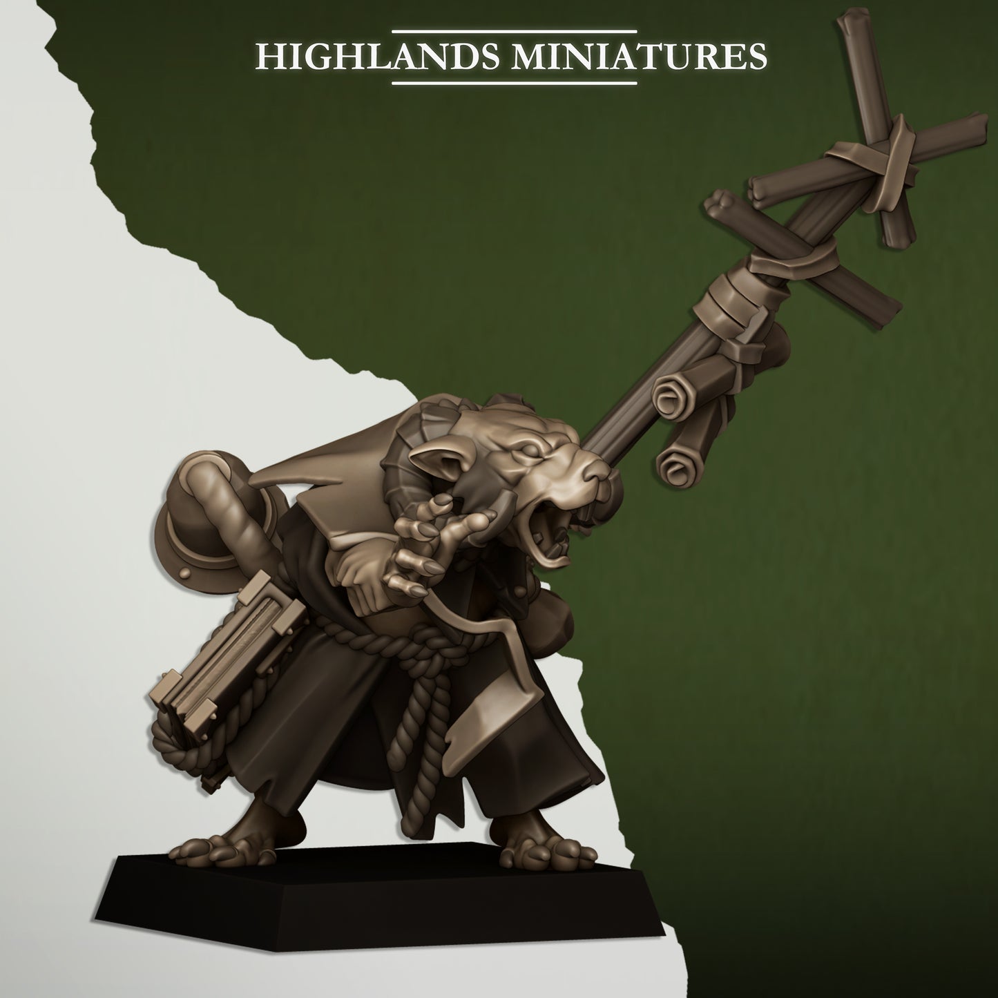Miniatura Brujo de la Cloaca Hombres-Rata resina 28mm sin pintar - Drakholm