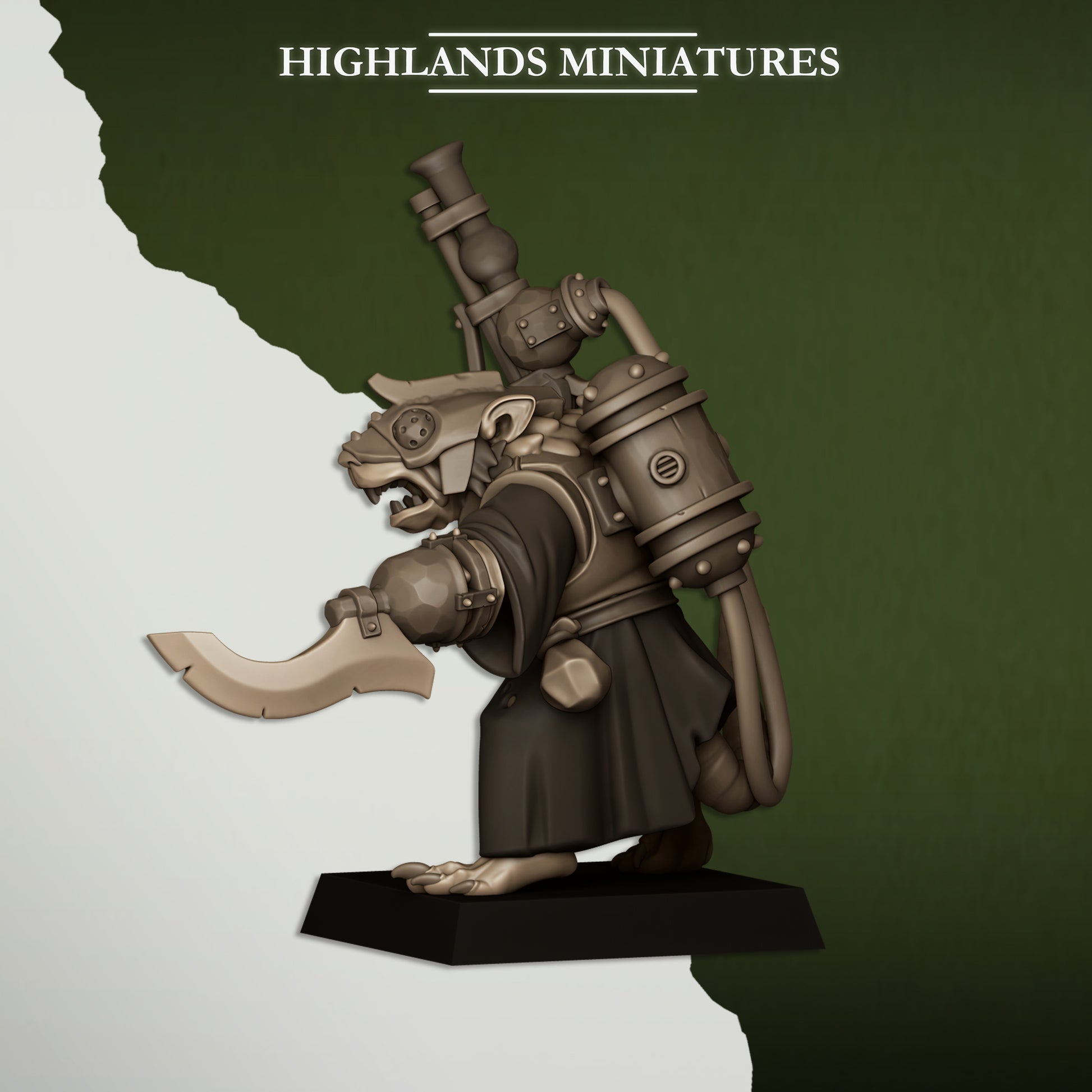 Miniatura Ingeniero de la Cloaca Hombres-Rata resina 28mm sin pintar - Drakholm