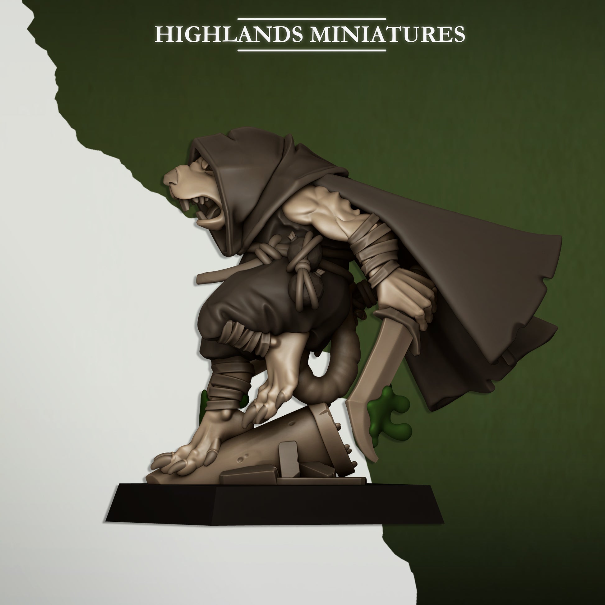 Miniatura Asesino de la Cloaca Hombres-Rata resina 28mm sin pintar - Drakholm