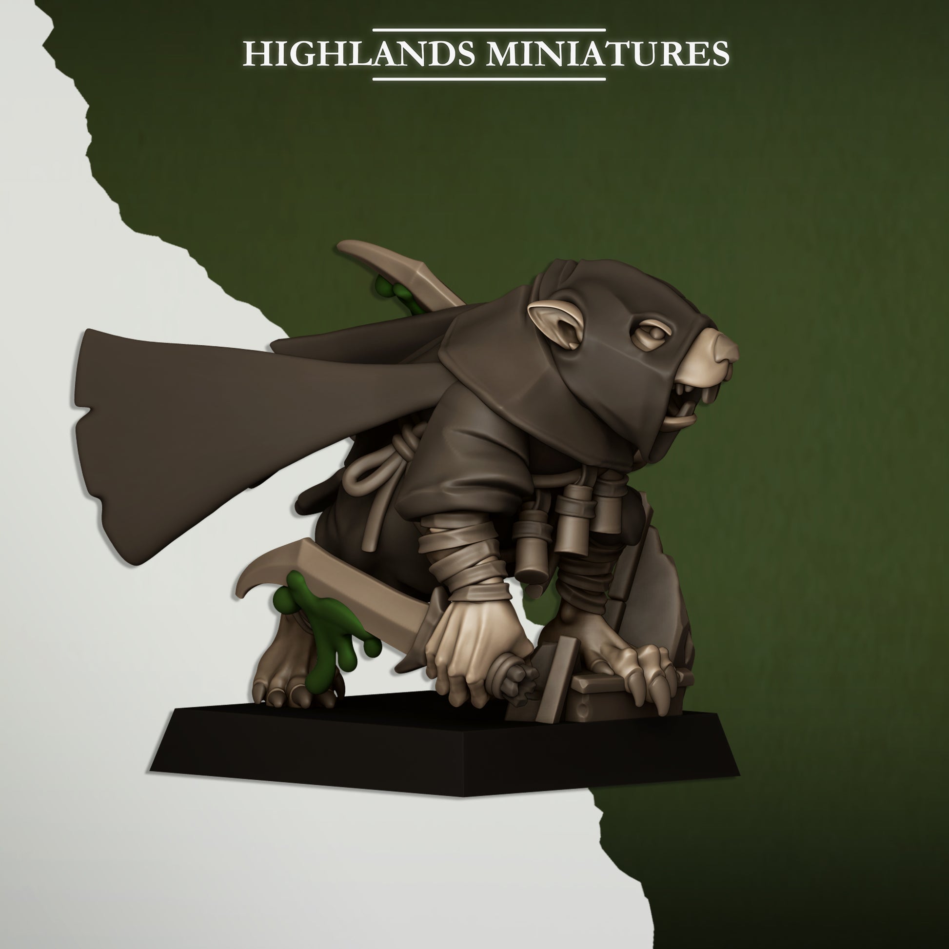 Miniatura Asesino de la Cloaca Hombres-Rata resina 28mm sin pintar - Drakholm