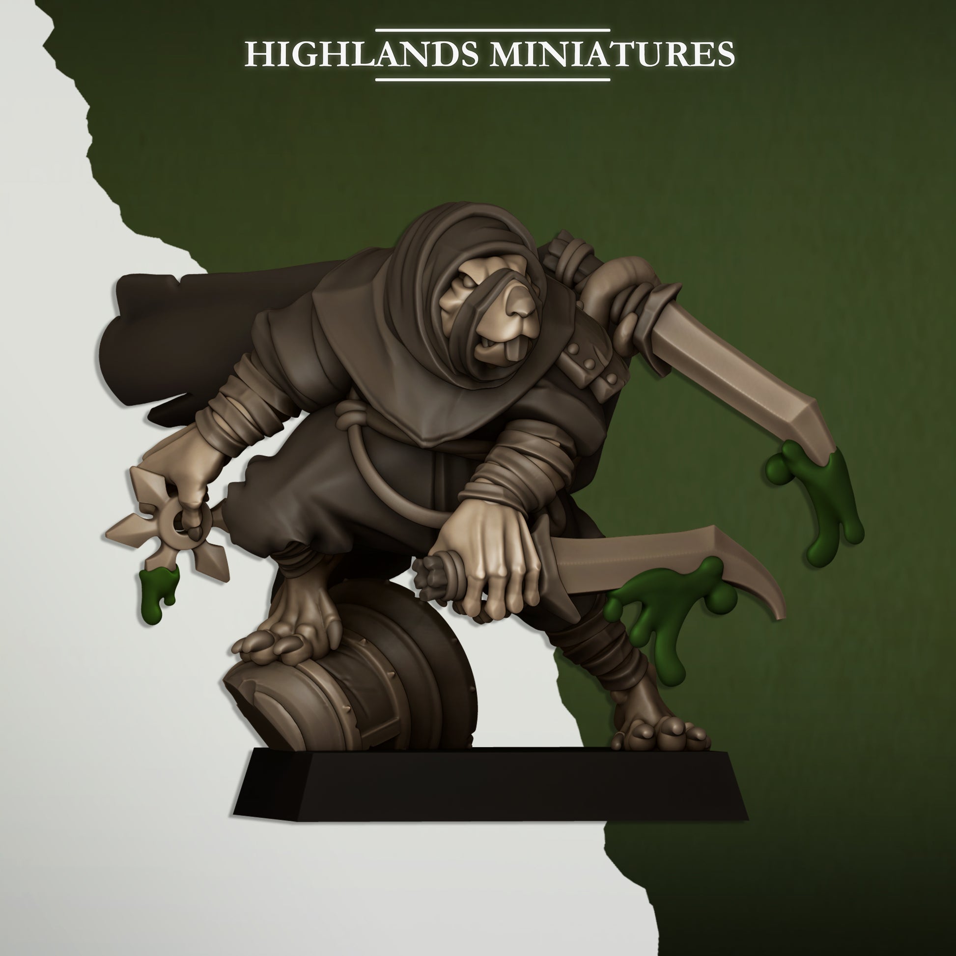 Miniatura Asesino de la Cloaca Hombres-Rata resina 28mm sin pintar - Drakholm