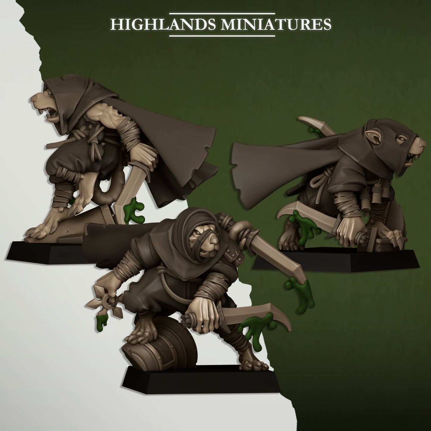 Miniatura Asesino de la Cloaca Hombres-Rata resina 28mm sin pintar - Drakholm